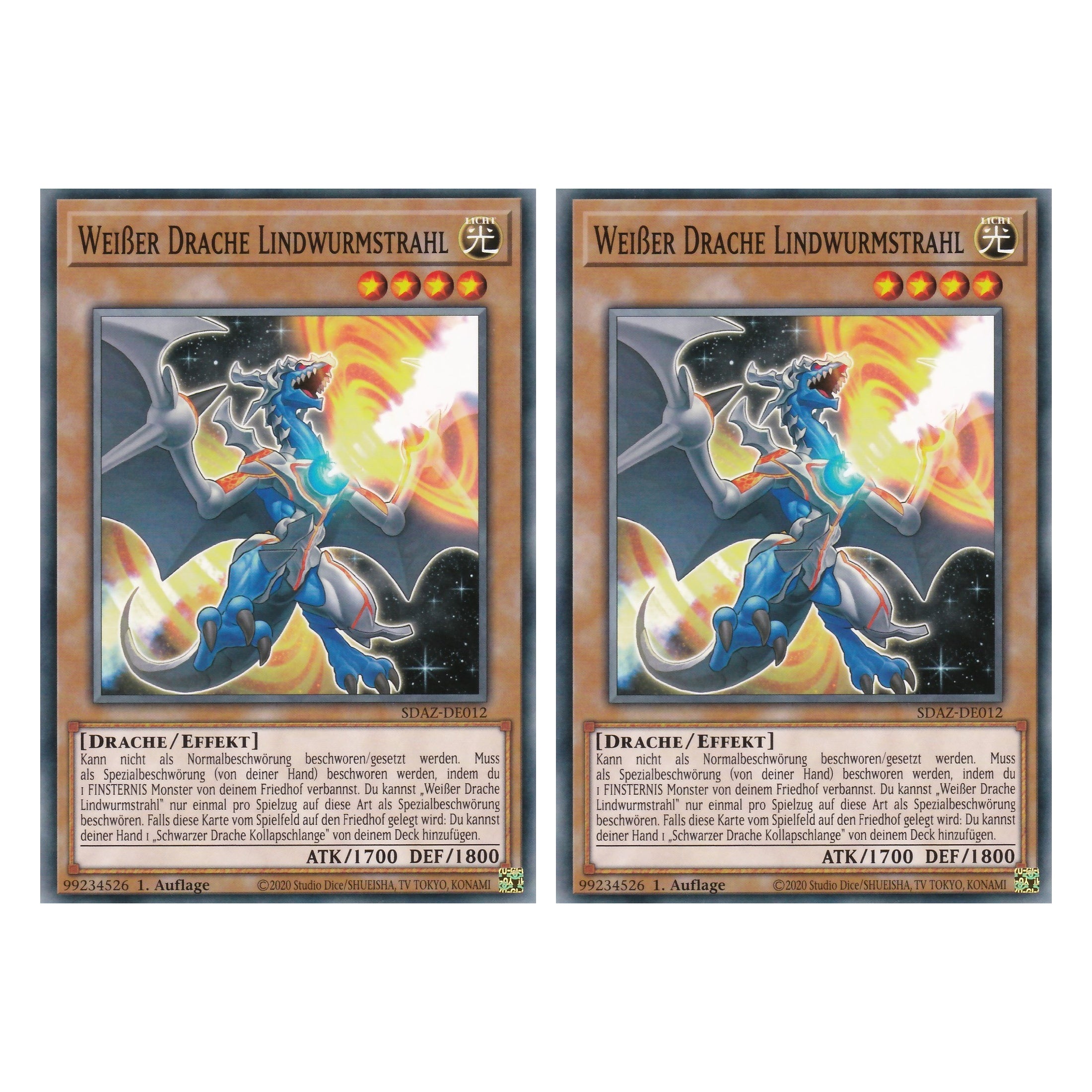 Weißer Drache Lindwurmstrahl - SDAZ-DE012 - Common - Deutsch - 1. Auflage - Structure Deck: Albaz Strike - Yu-Gi-Oh! - Duo Set (2 Stück)
