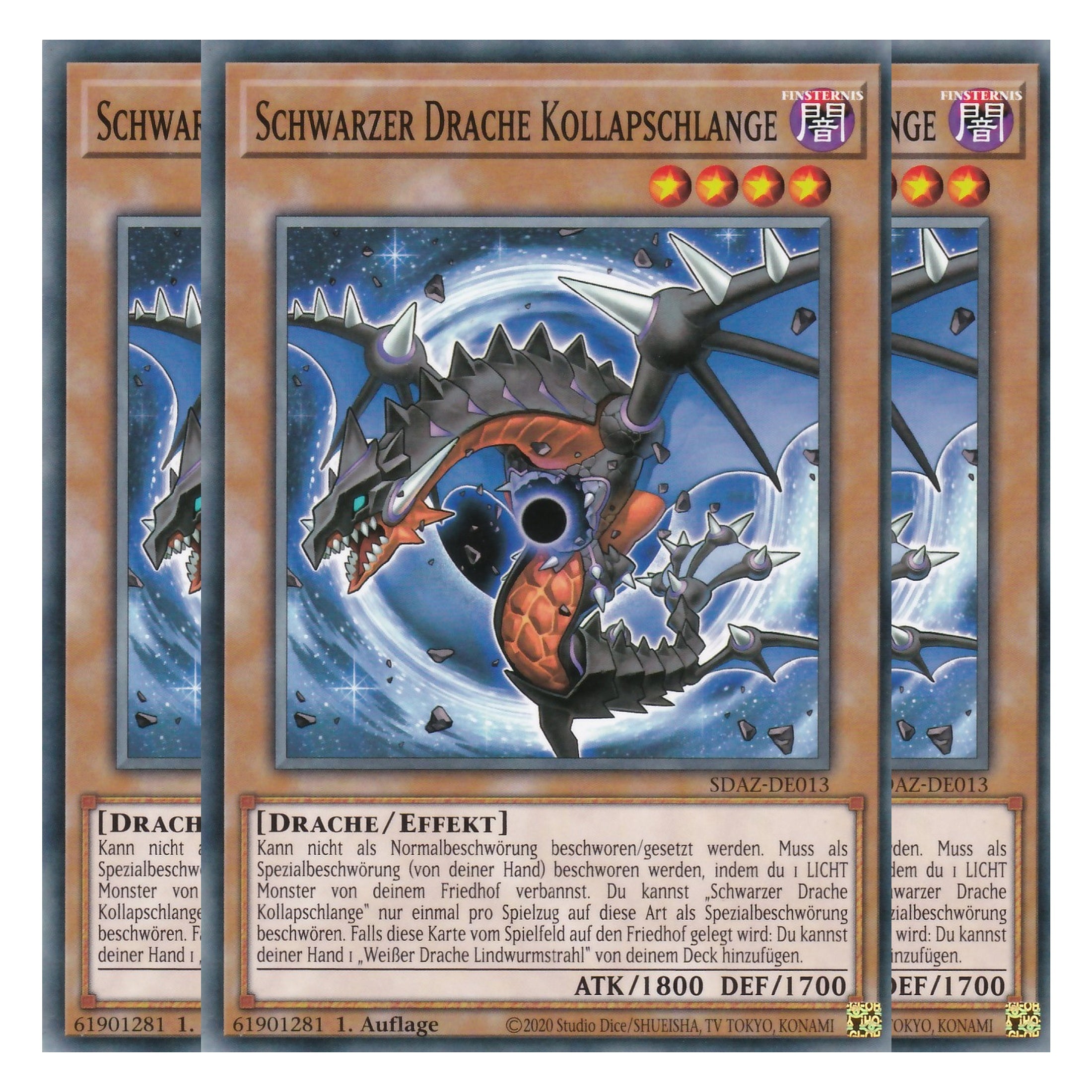 Schwarzer Drache Kollapschlage - SDAZ-DE013 - Common - Deutsch - 1. Auflage - Structure Deck: Albaz Strike - Yu-Gi-Oh! - Playset (3 Kopien)