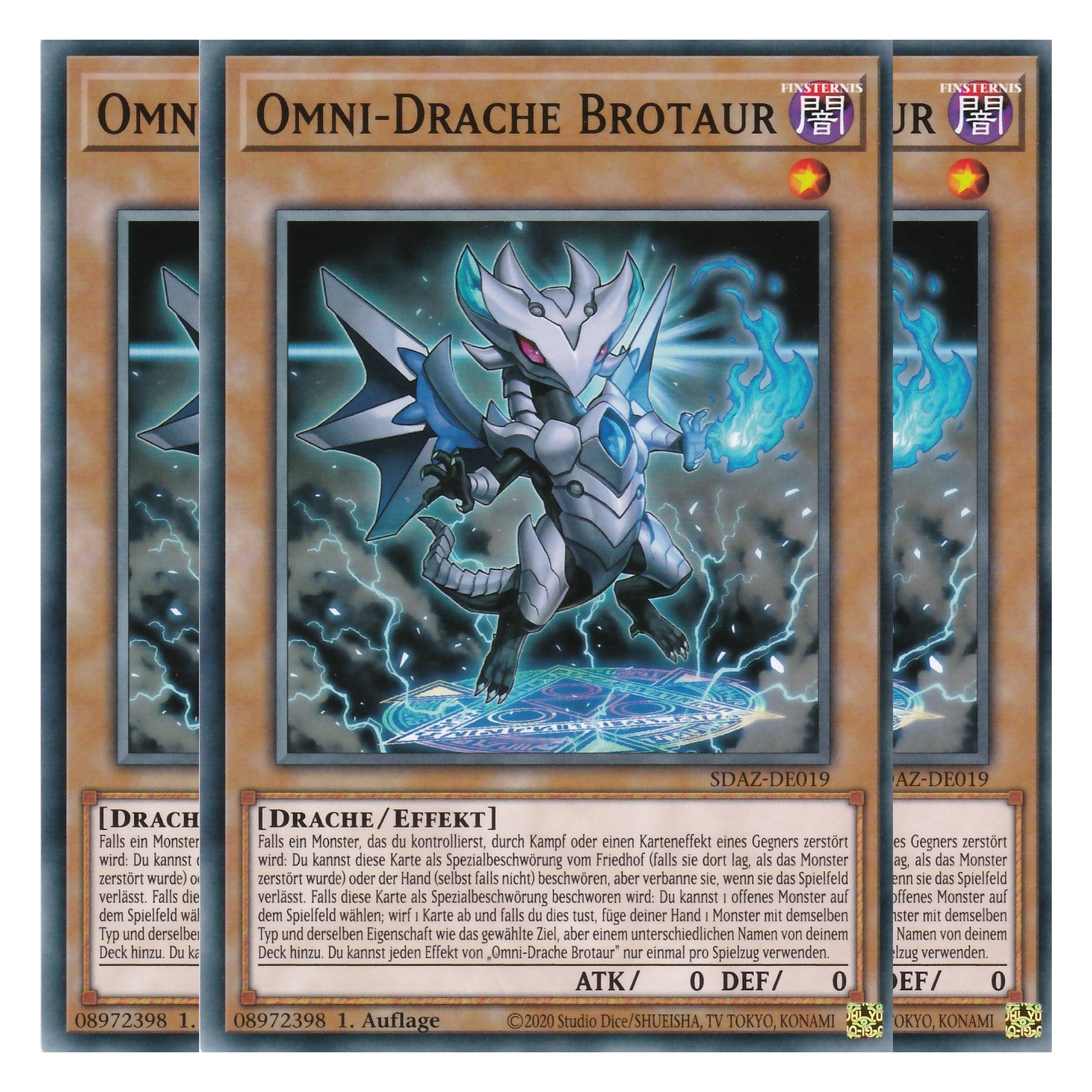 Omni-Drache Brotaur - SDAZ-DE019 - Common - Deutsch - 1. Auflage - Structure Deck: Albaz Strike - Yu-Gi-Oh! - Playset (3 Kopien)