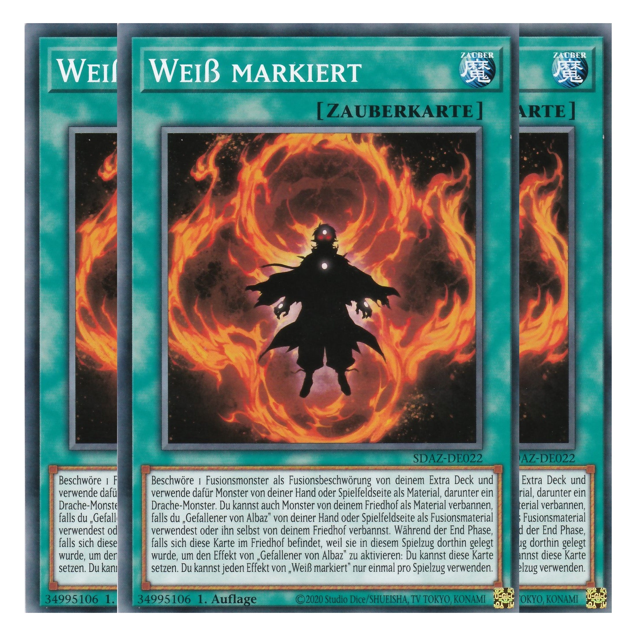 Weiß Markiert - SDAZ-DE022 - Common - Deutsch - 1. Auflage - Structure Deck: Albaz Strike - Yu-Gi-Oh! - Playset (3 Kopien)