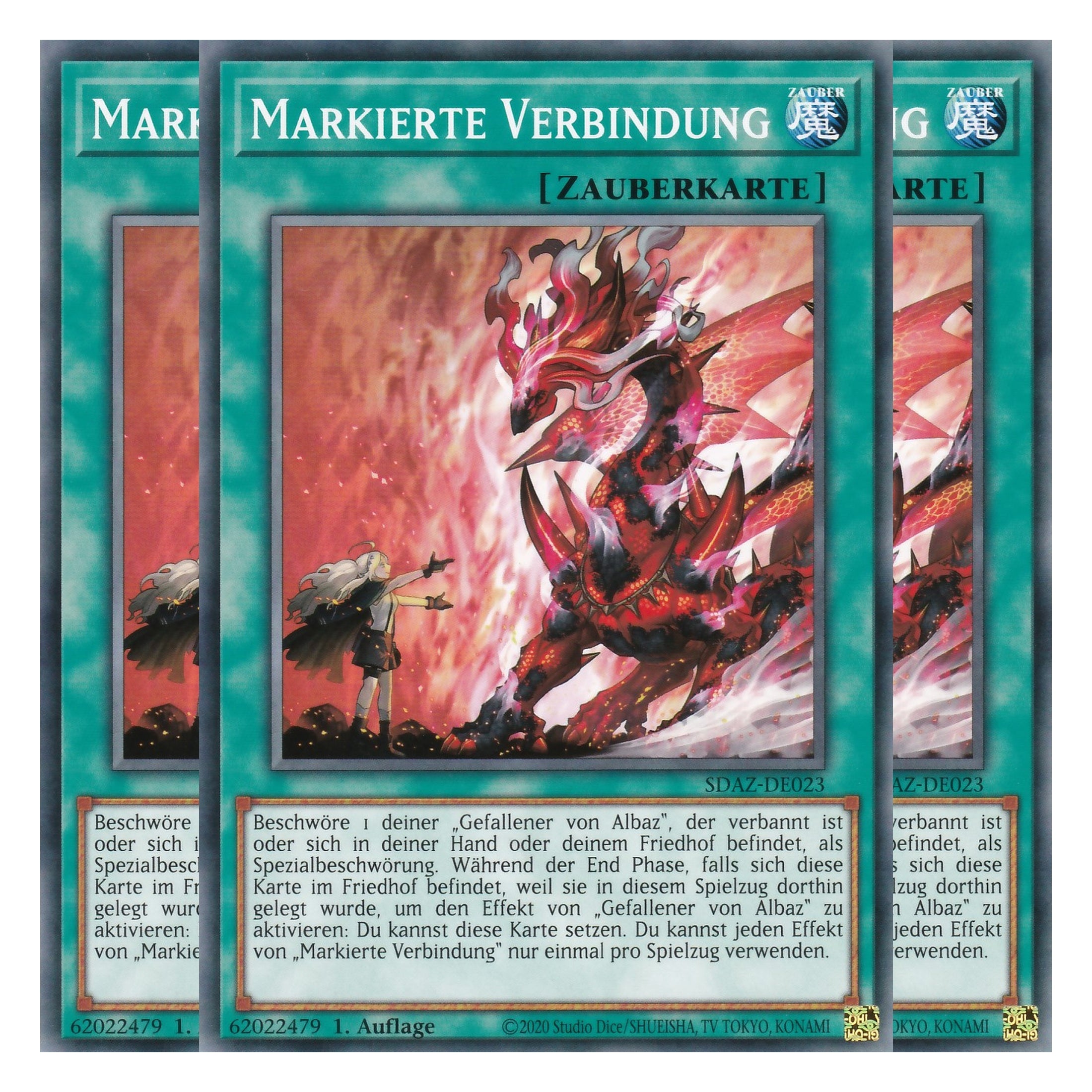Markierte Verbindung - SDAZ-DE023 - Common - Deutsch - 1. Auflage - Structure Deck: Albaz Strike - Yu-Gi-Oh! - Playset (3 Kopien)