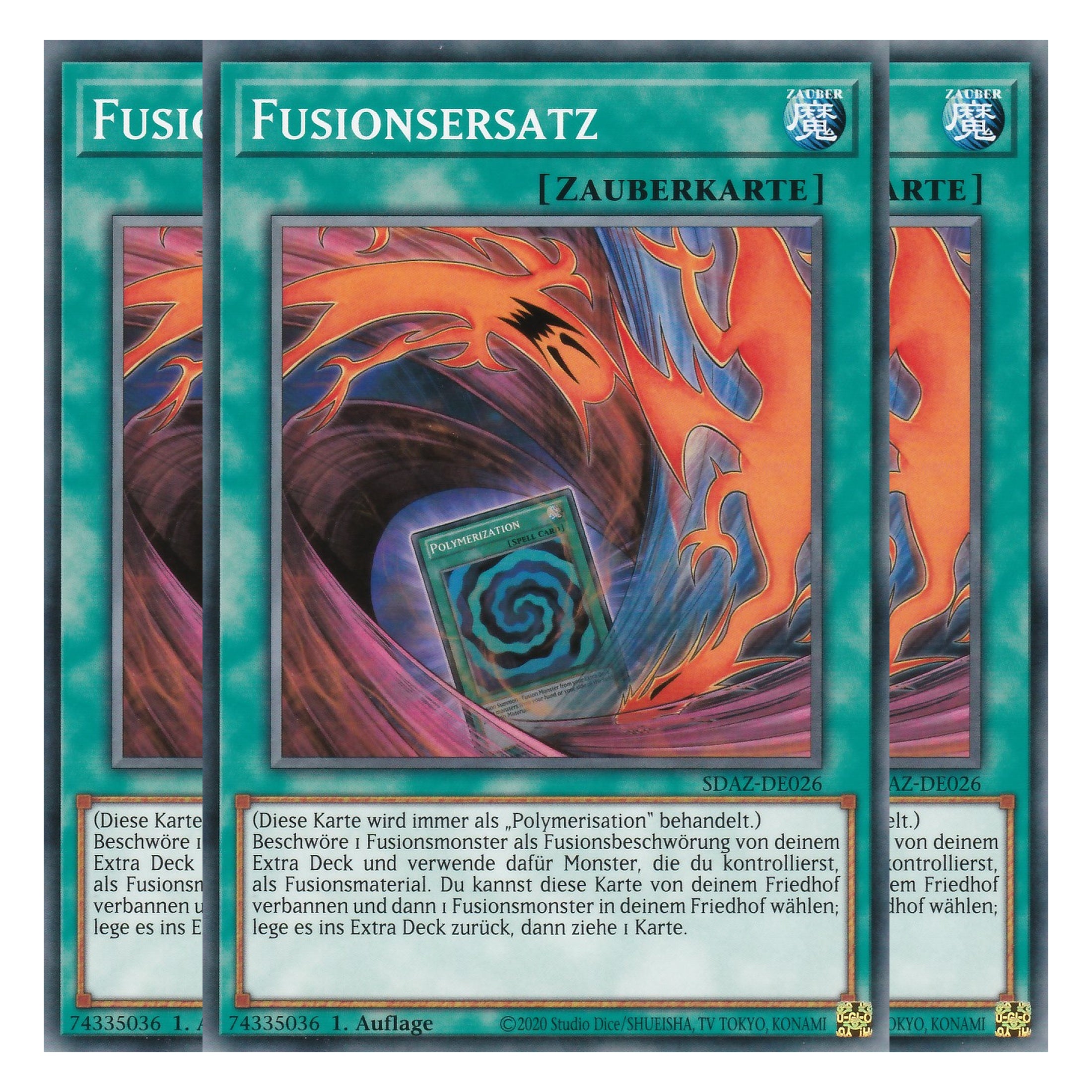 Fusionsersatz - SDAZ-DE026 - Common - Deutsch - 1. Auflage - Structure Deck: Albaz Strike - Yu-Gi-Oh! - Playset (3 Kopien)