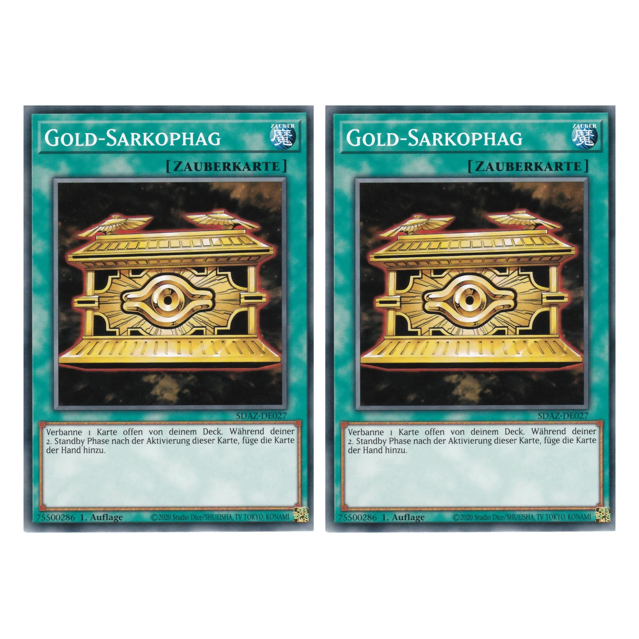 Gold-Sarkophag - SDAZ-DE027 - Common - Deutsch - 1. Auflage - Structure Deck: Albaz Strike - Yu-Gi-Oh! - Duo Set (2 Stück)