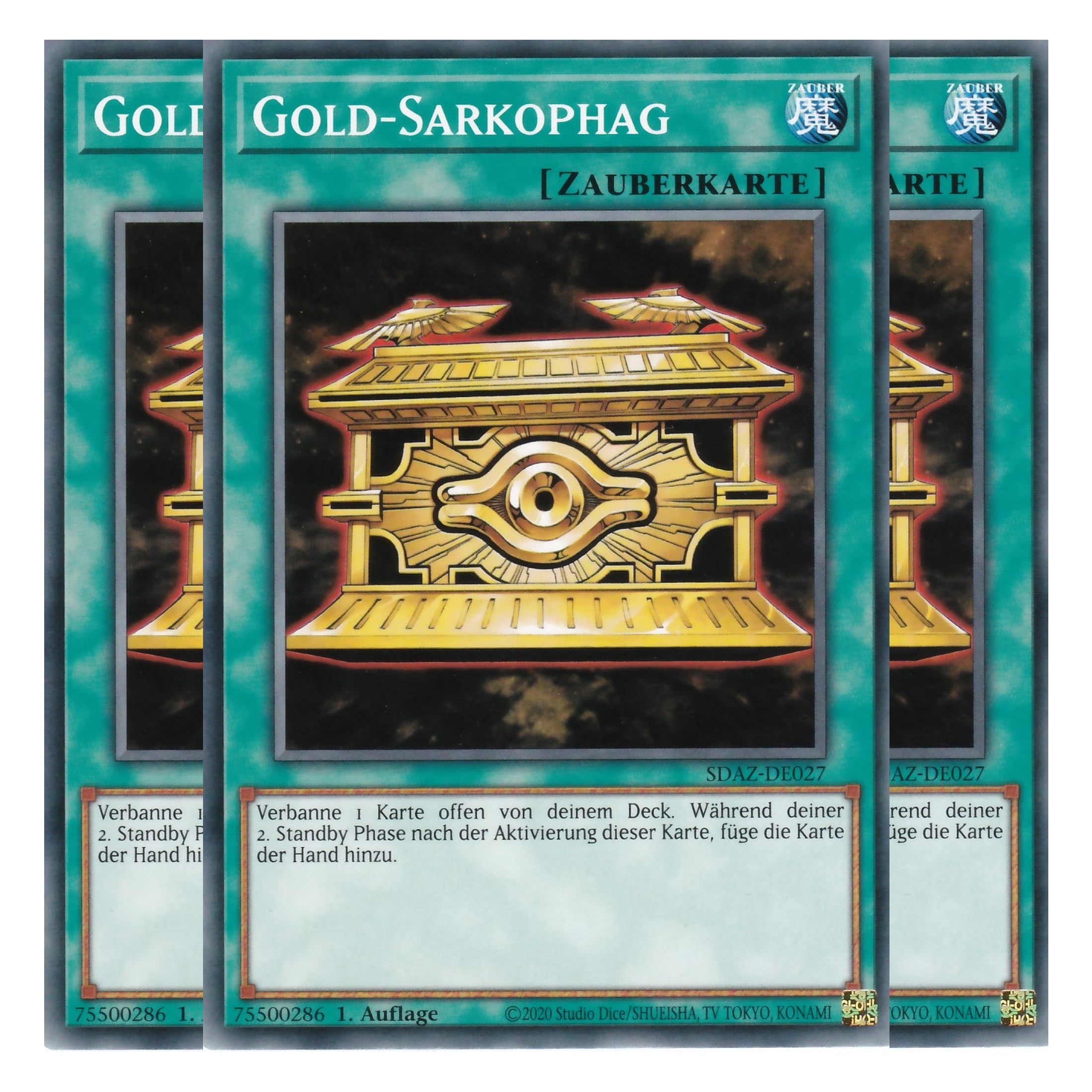 Gold-Sarkophag - SDAZ-DE027 - Common - Deutsch - 1. Auflage - Structure Deck: Albaz Strike - Yu-Gi-Oh! - Playset (3 Kopien)