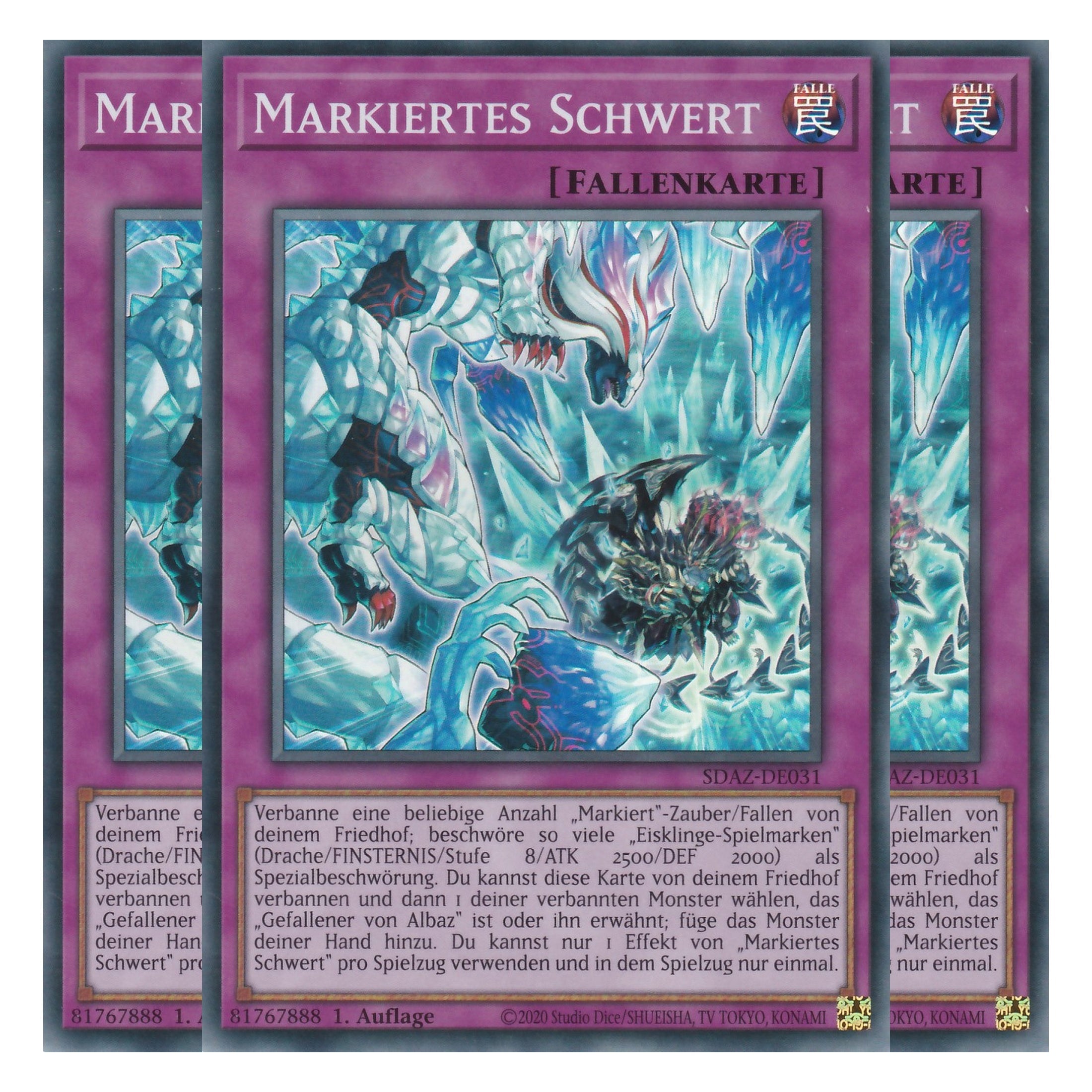 Markiertes Schwert - SDAZ-DE031 - Super Rare - Deutsch - 1. Auflage - Structure Deck: Albaz Strike - Yu-Gi-Oh! - Playset (3 Kopien)