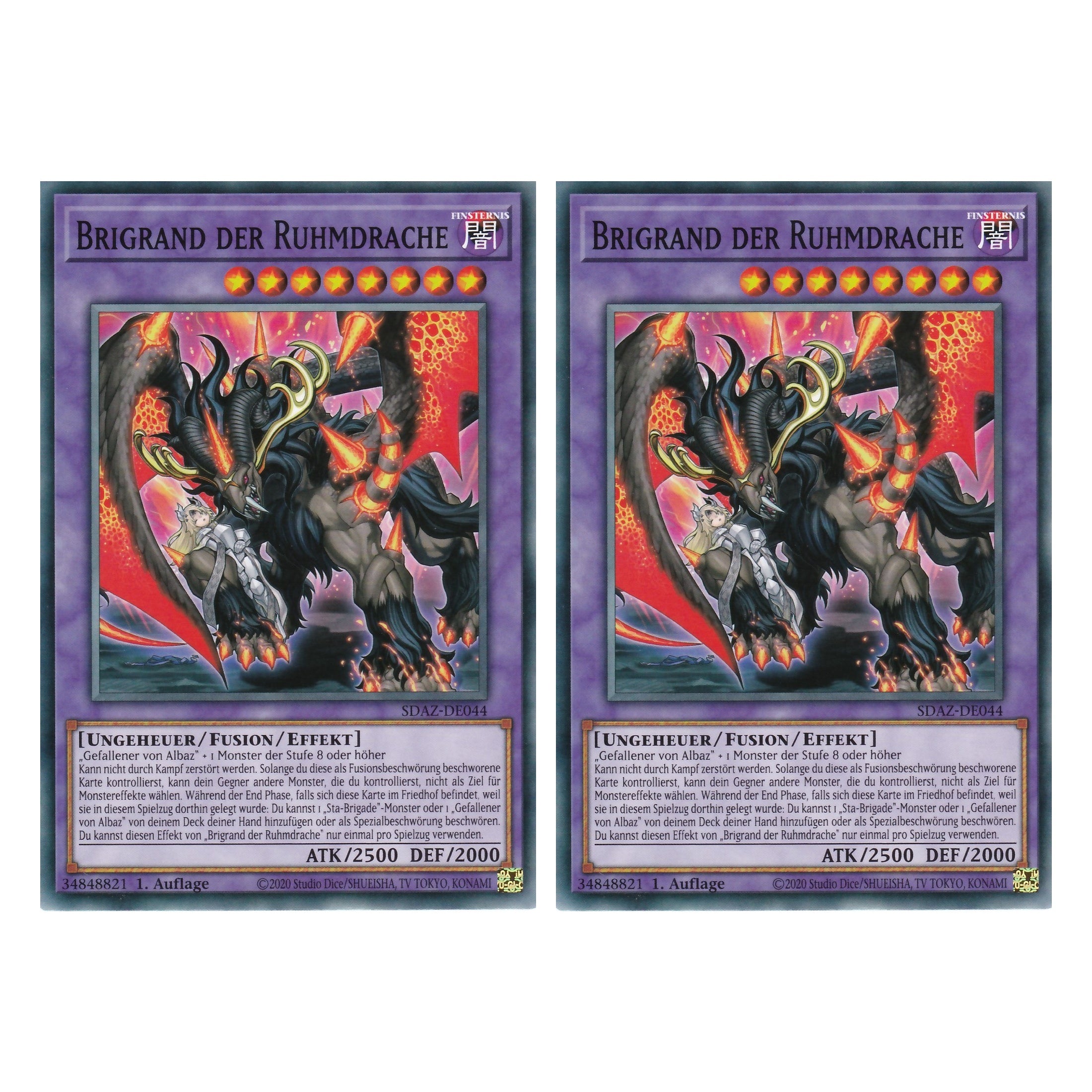 Brigrand der Ruhmdrache - SDAZ-DE044 - Common - Deutsch - 1. Auflage - Structure Deck: Albaz Strike - Yu-Gi-Oh! - Duo Set (2 Stück)