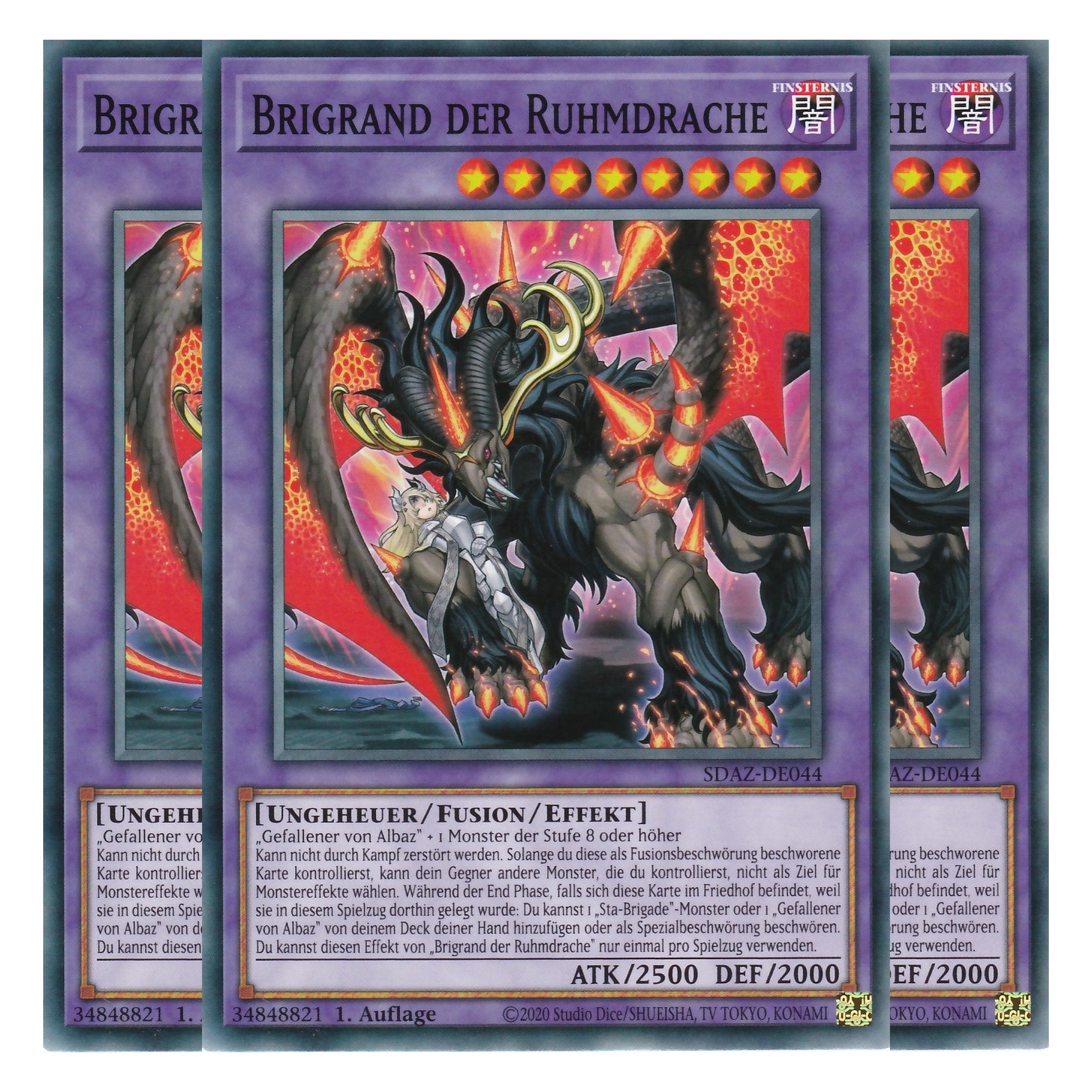 Brigrand der Ruhmdrache - SDAZ-DE044 - Common - Deutsch - 1. Auflage - Structure Deck: Albaz Strike - Yu-Gi-Oh! - Playset (3 Kopien)