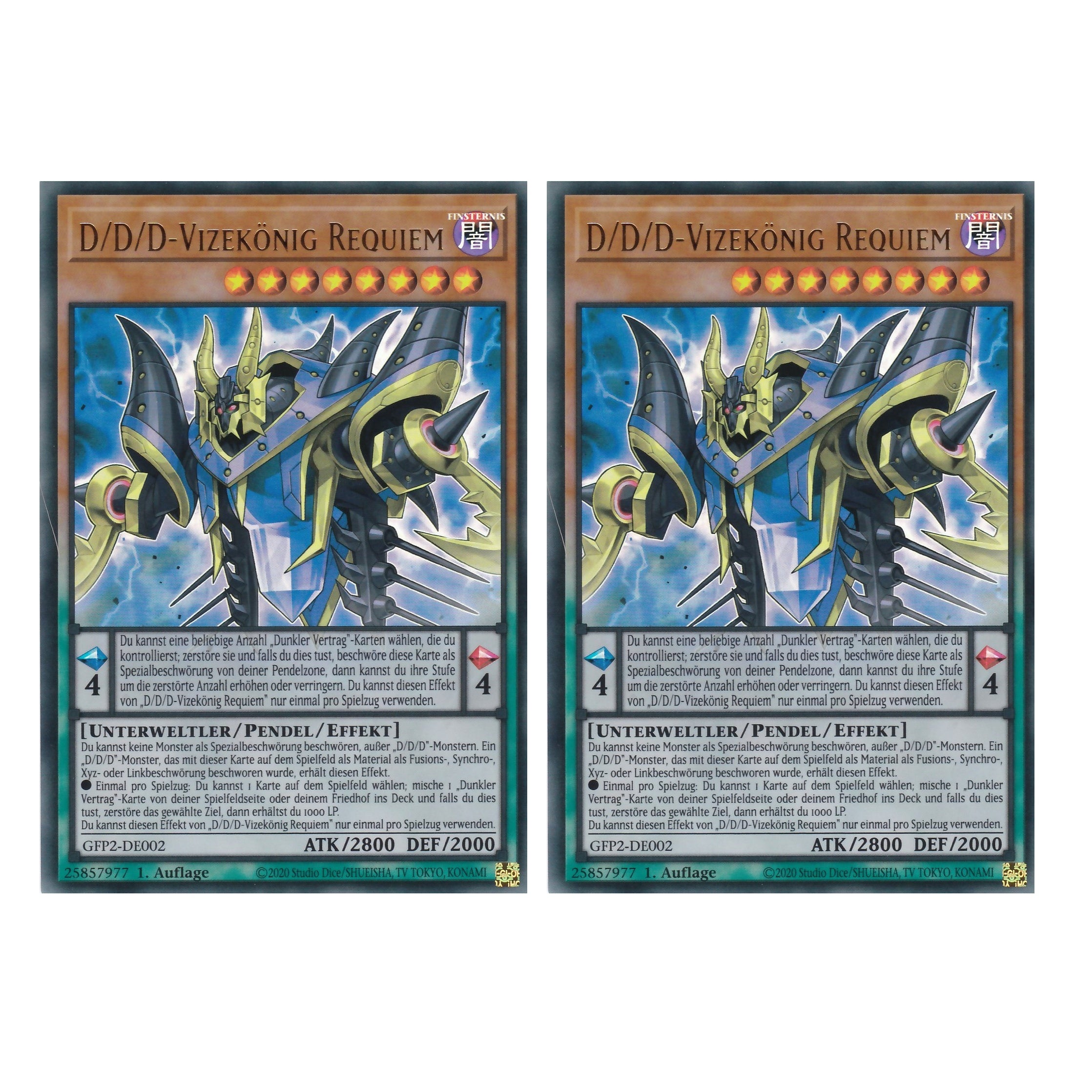 D/D/D-Vizekönig Requiem - GFP2-DE002 - Ultra Rare - Deutsch - 1. Auflage - Ghost from the Past II The Second Hunting - Yu-Gi-Oh! - Duo Set (2 Stück)