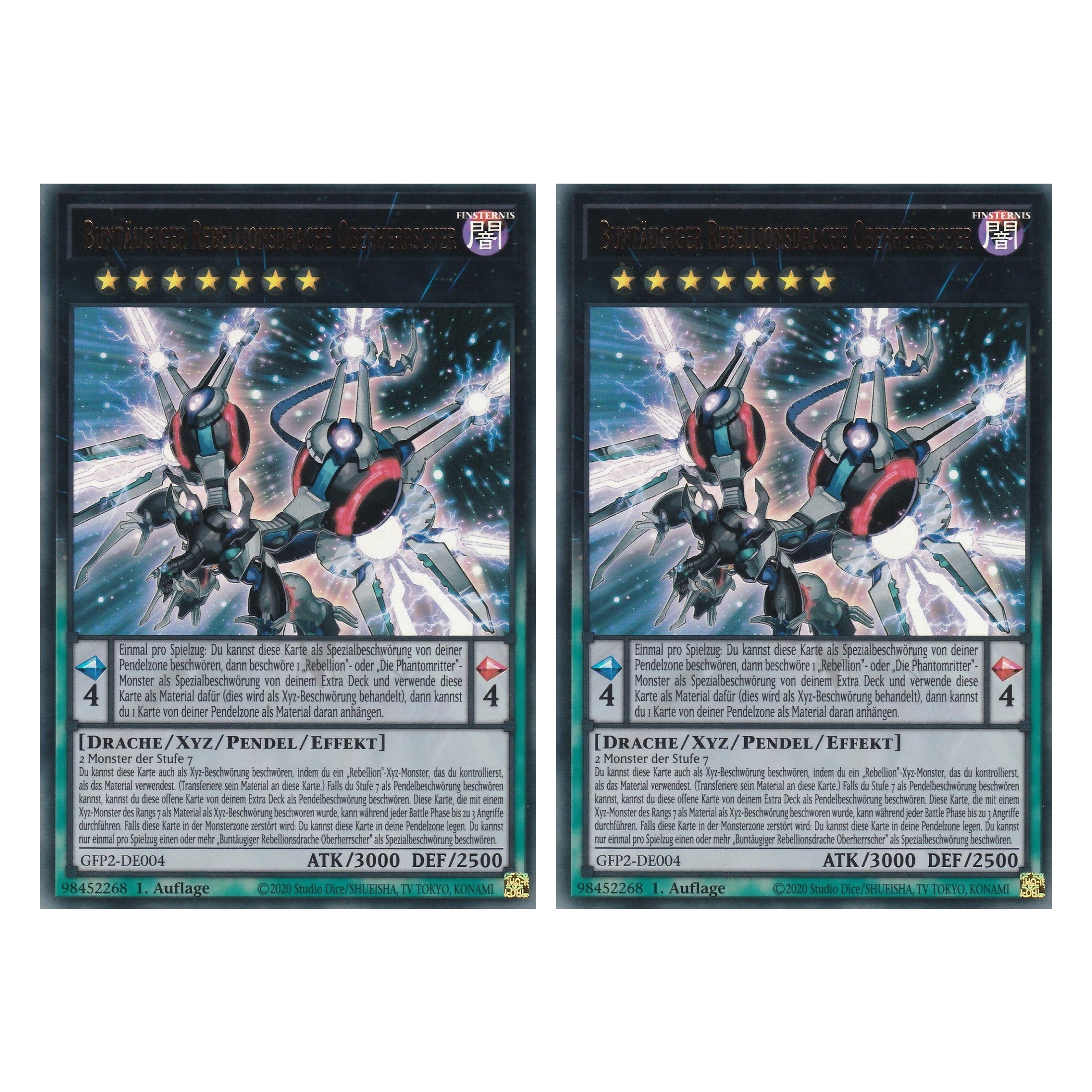Buntäugiger Rebellionsdrache Oberherrscher - GFP2-DE004 - Ultra Rare - Deutsch - 1. Auflage - Ghost from the Past II The Second Hunting - Yu-Gi-Oh! - Duo Set (2 Stück)