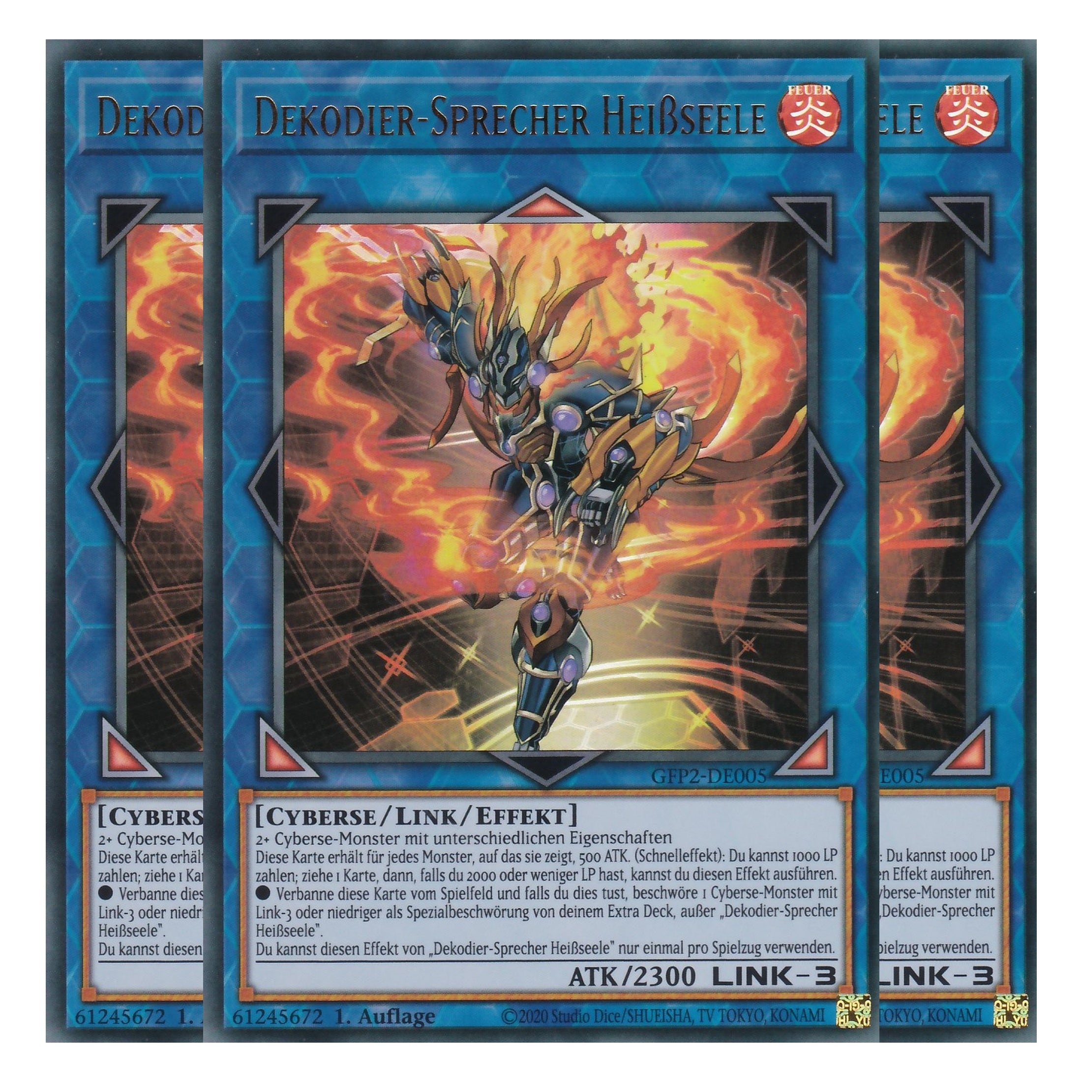 Dekodier-Sprecher Heißseele - GFP2-DE005 - Ultra Rare - Deutsch - 1. Auflage - Ghost from the Past II The Second Hunting - Yu-Gi-Oh! - Playset (3 Kopien)