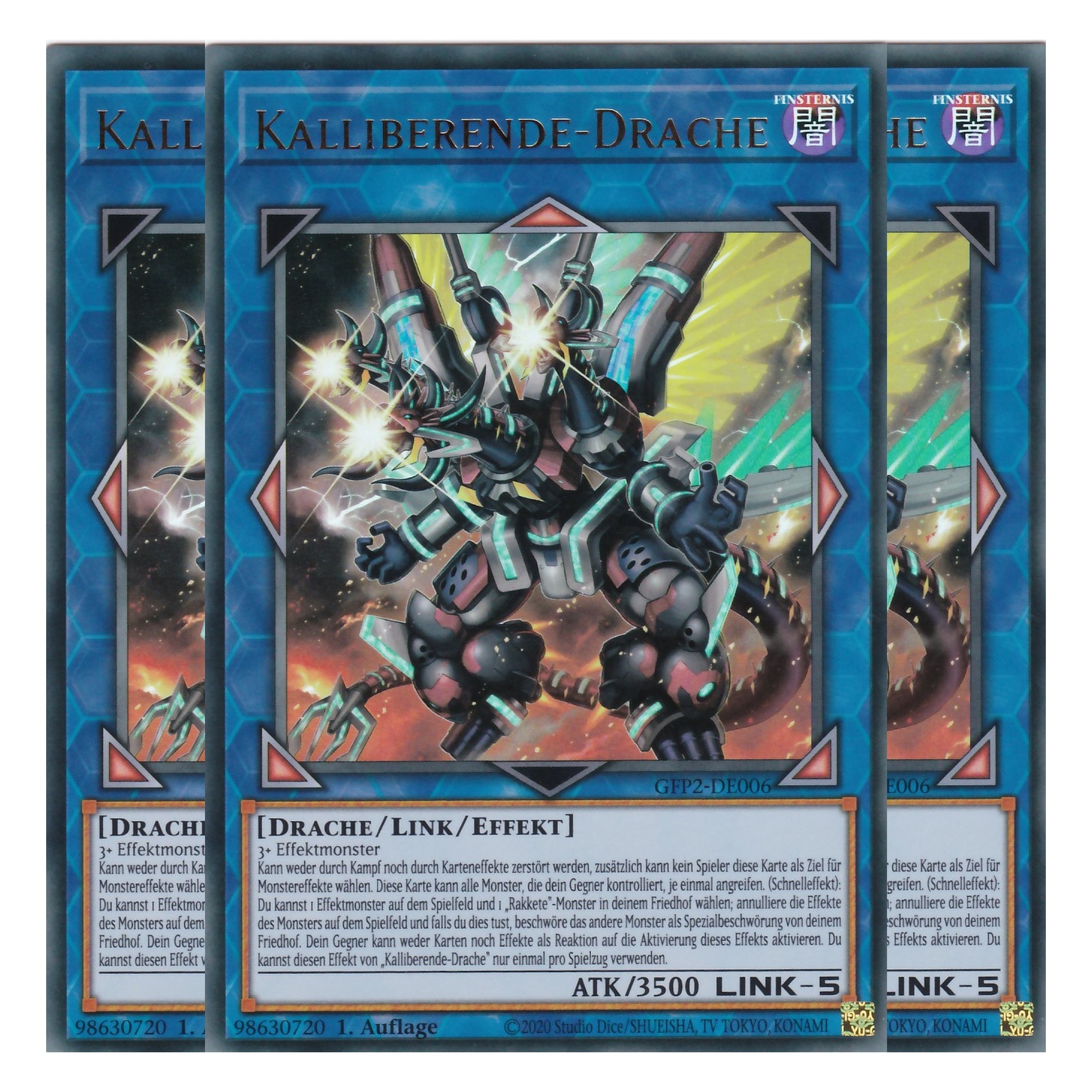 Kalliberende-Drache - GFP2-DE006 - Ultra Rare - Deutsch - 1. Auflage - Ghost from the Past II The Second Hunting - Yu-Gi-Oh! - Playset (3 Kopien)