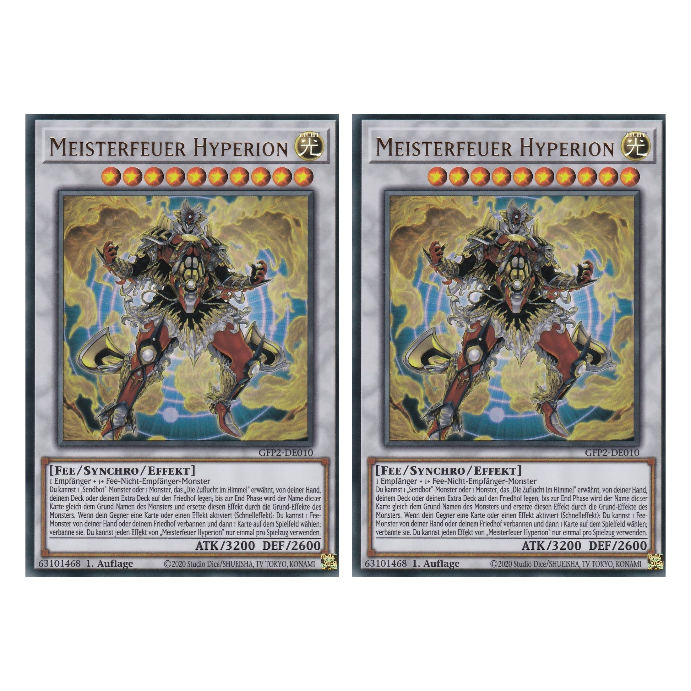 Meisterfeuer Hyperion - GFP2-DE010 - Ultra Rare - Deutsch - 1. Auflage - Ghost from the Past II The Second Hunting - Yu-Gi-Oh! - Duo Set (2 Stück)