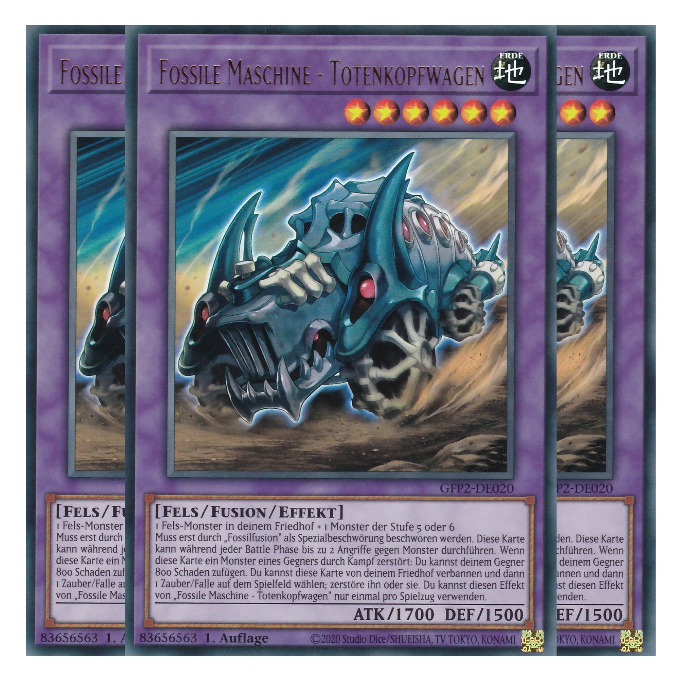 Fossile Maschine - Totenkopfwagen - GFP2-DE020 - Ultra Rare - Deutsch - 1. Auflage - Ghost from the Past II The Second Hunting - Yu-Gi-Oh! - Playset (3 Kopien)