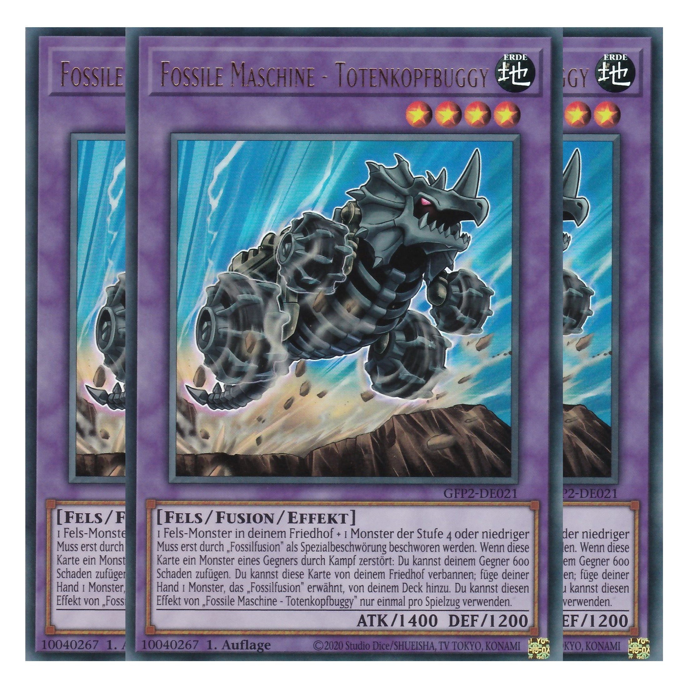 Fossile Maschine - Totenkopfbuggy - GFP2-DE021 - Ultra Rare - Deutsch - 1. Auflage - Ghost from the Past II The Second Hunting - Yu-Gi-Oh! - Playset (3 Kopien)