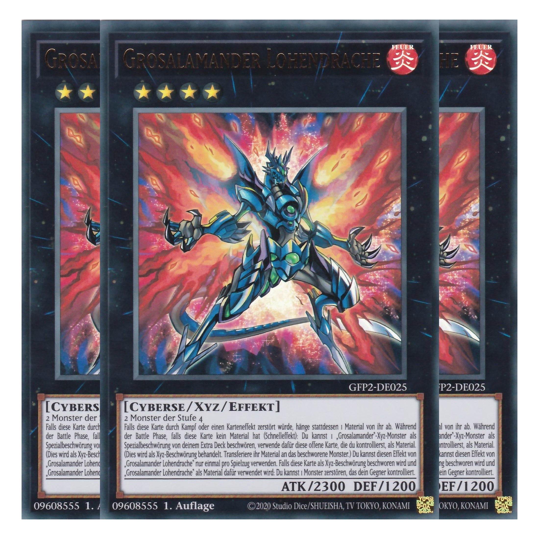 Grosalamander Lohendrache - GFP2-DE025 - Ultra Rare - Deutsch - 1. Auflage - Ghost from the Past II The Second Hunting - Yu-Gi-Oh! - Playset (3 Kopien)