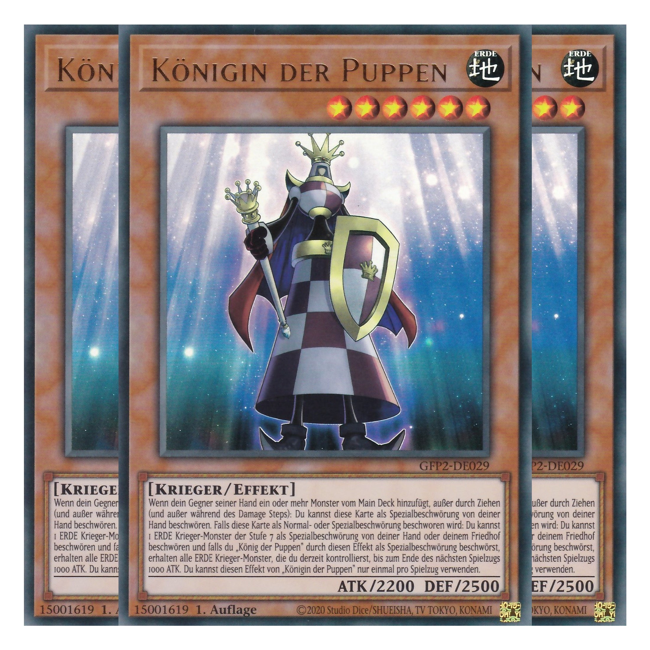 Königin der Puppen - GFP2-DE029 - Ultra Rare - Deutsch - 1. Auflage - Ghost from the Past II The Second Hunting - Yu-Gi-Oh! - Playset (3 Kopien)