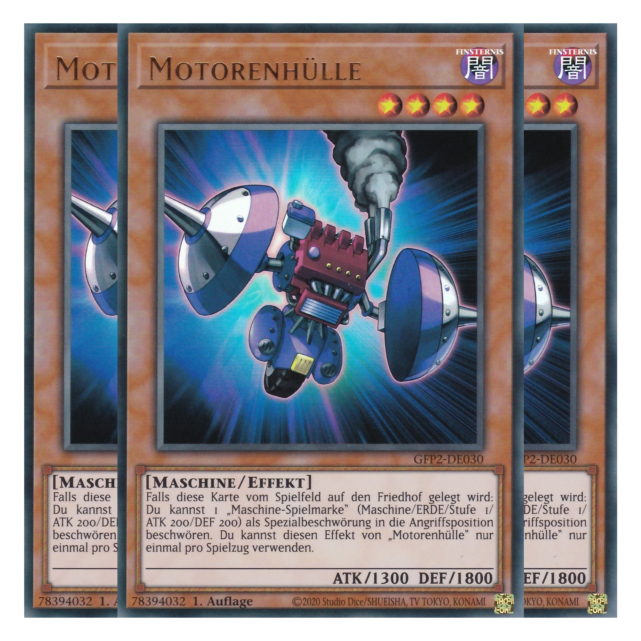 Motorenhülle - GFP2-DE030 - Ultra Rare - Deutsch - 1. Auflage - Ghost from the Past II The Second Hunting - Yu-Gi-Oh! - Playset (3 Kopien)