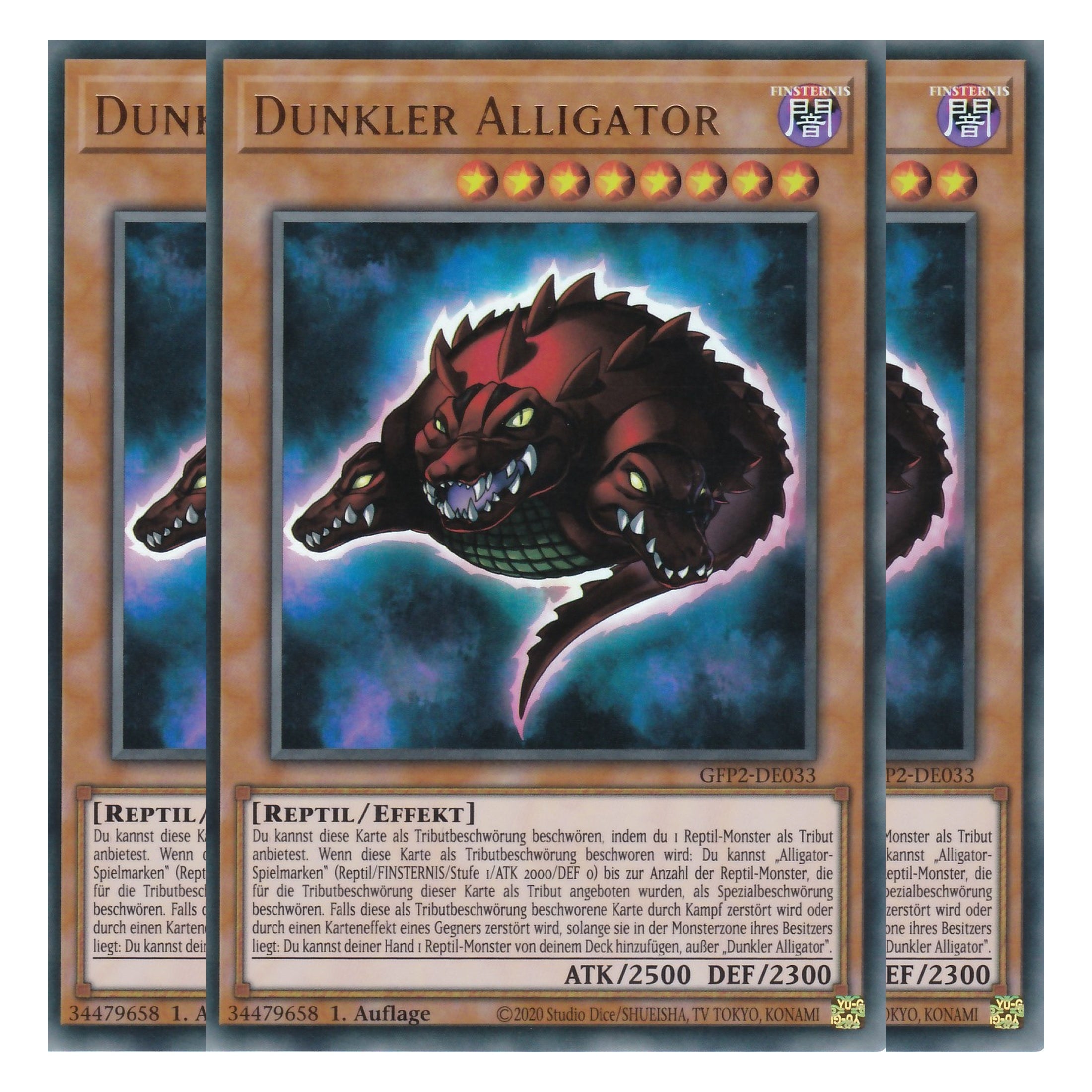 Dunkler Alligator - GFP2-DE033 - Ultra Rare - Deutsch - 1. Auflage - Ghost from the Past II The Second Hunting - Yu-Gi-Oh! - Playset (3 Kopien)