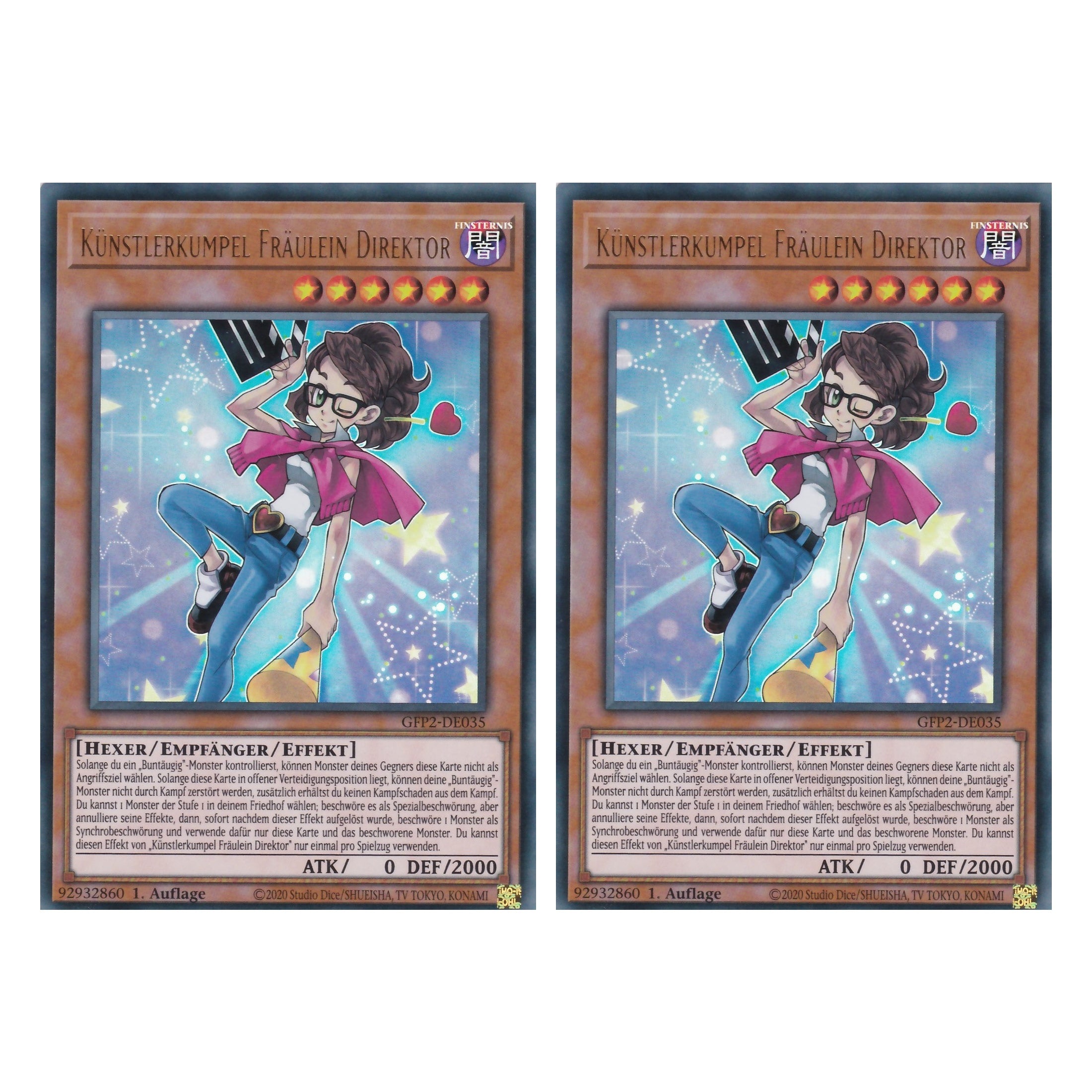 Künstlerkumpel Fräulein Direktor - GFP2-DE035 - Ultra Rare - Deutsch - 1. Auflage - Ghost from the Past II The Second Hunting - Yu-Gi-Oh! - Duo Set (2 Stück)
