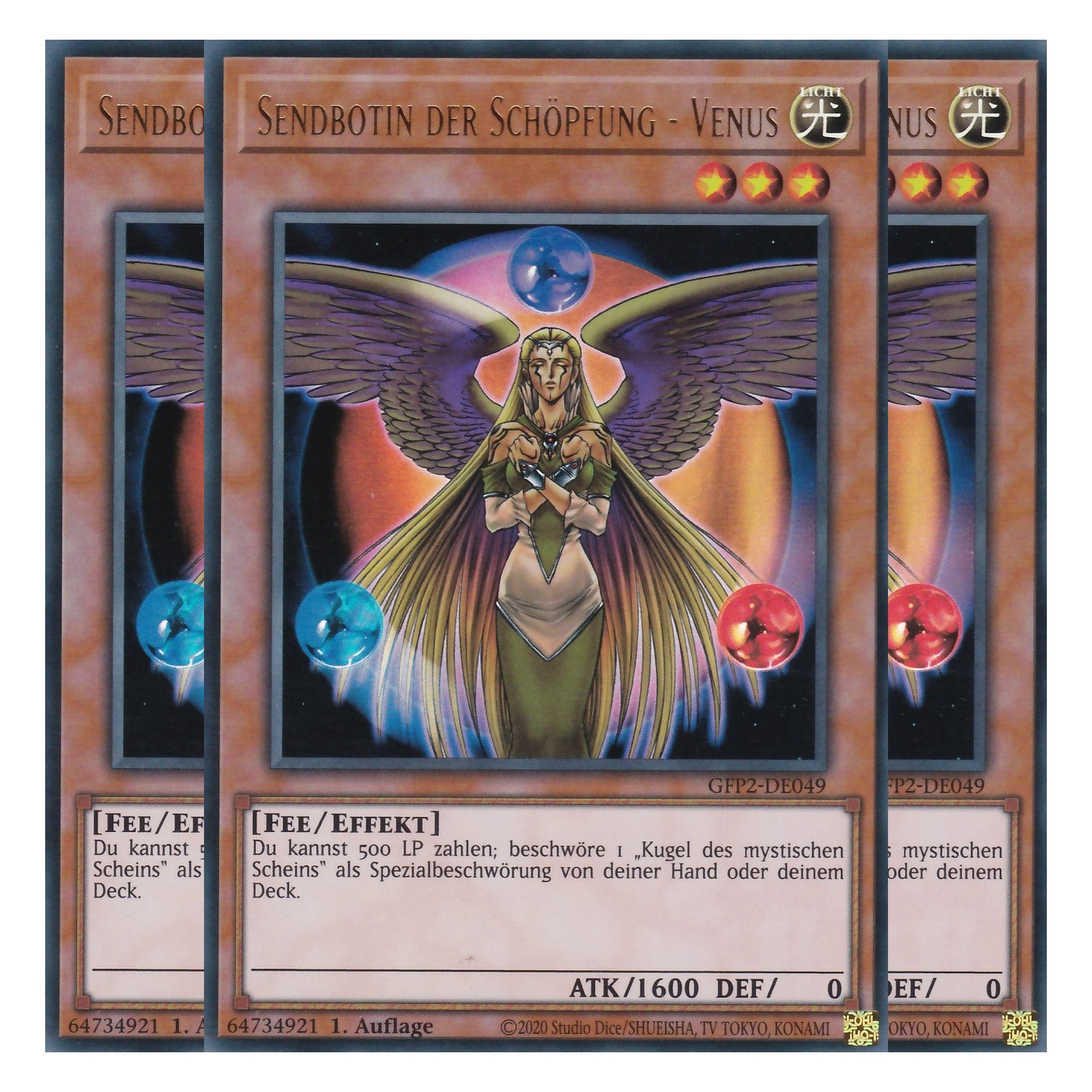 Sendbotin der Schöpfung - Venus - GFP2-DE049 - Ultra Rare - Deutsch - 1. Auflage - Ghost from the Past II The Second Hunting - Yu-Gi-Oh! - Playset (3 Kopien)