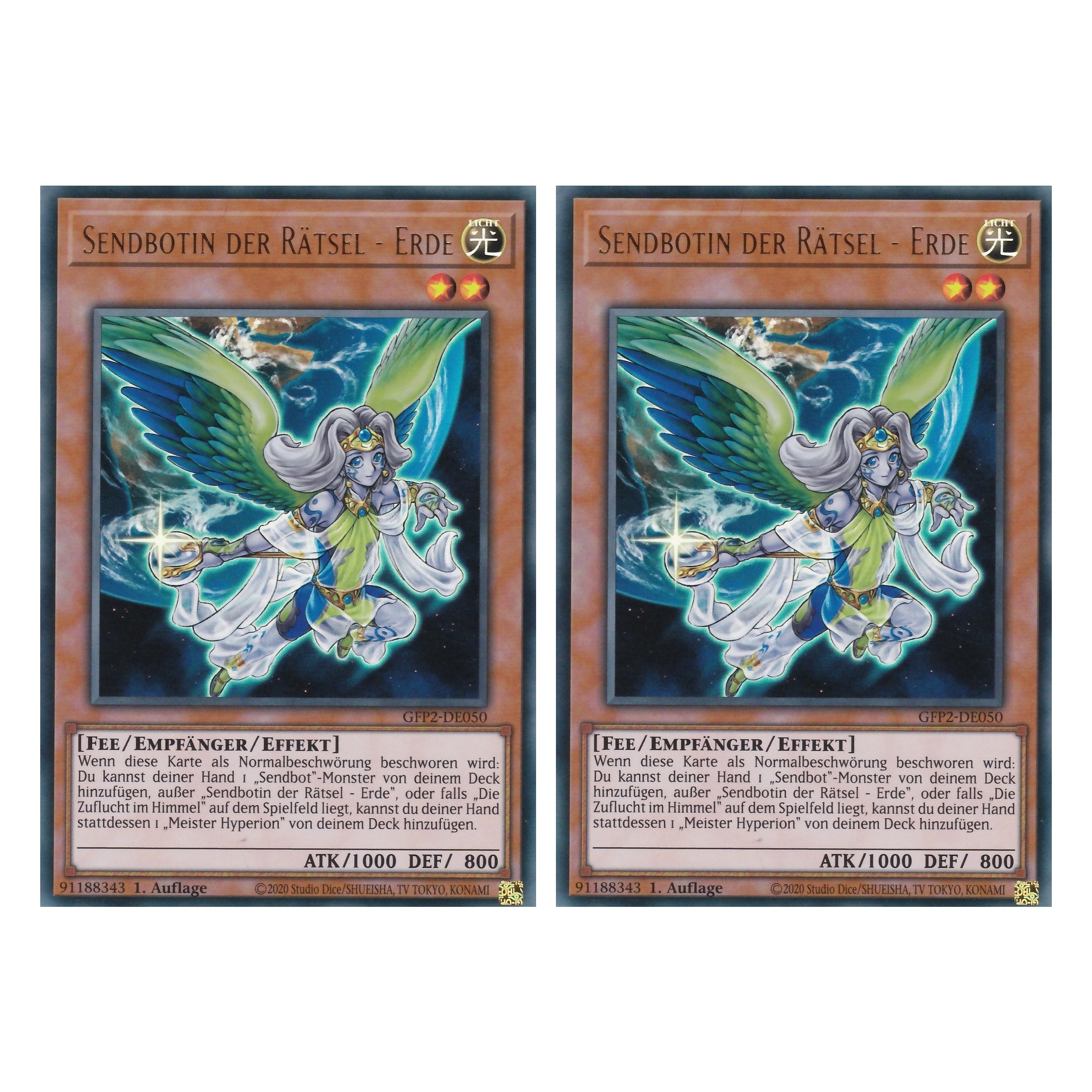 Sendbotin der Rätsel - Erde - GFP2-DE050 - Ultra Rare - Deutsch - 1. Auflage - Ghost from the Past II The Second Hunting - Yu-Gi-Oh! - Duo Set (2 Stück)
