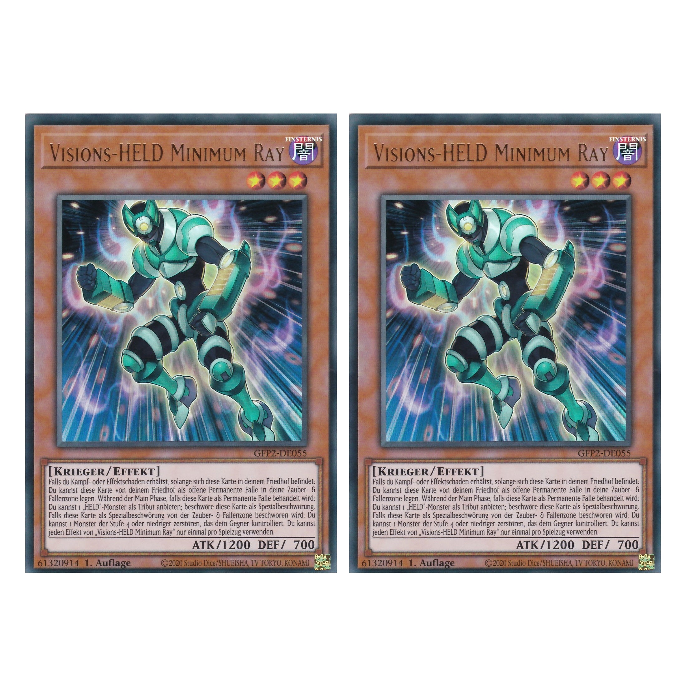 Visions-HELD Minimum Ray - GFP2-DE055 - Ultra Rare - Deutsch - 1. Auflage - Ghost from the Past II The Second Hunting - Yu-Gi-Oh! - Duo Set (2 Stück)