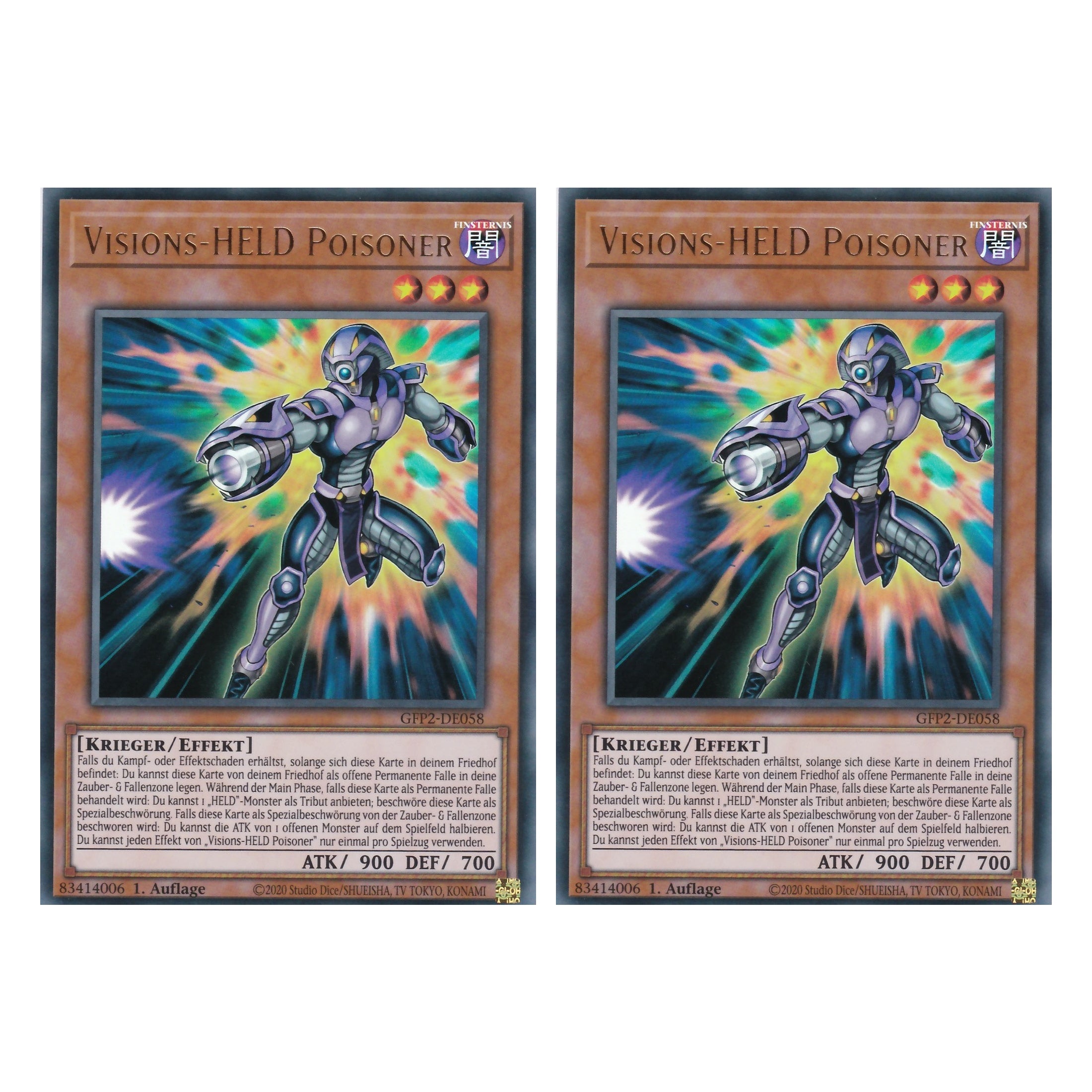 Visions-HELD Poisoner - GFP2-DE058 - Ultra Rare - Deutsch - 1. Auflage - Ghost from the Past II The Second Hunting - Yu-Gi-Oh! - Duo Set (2 Stück)