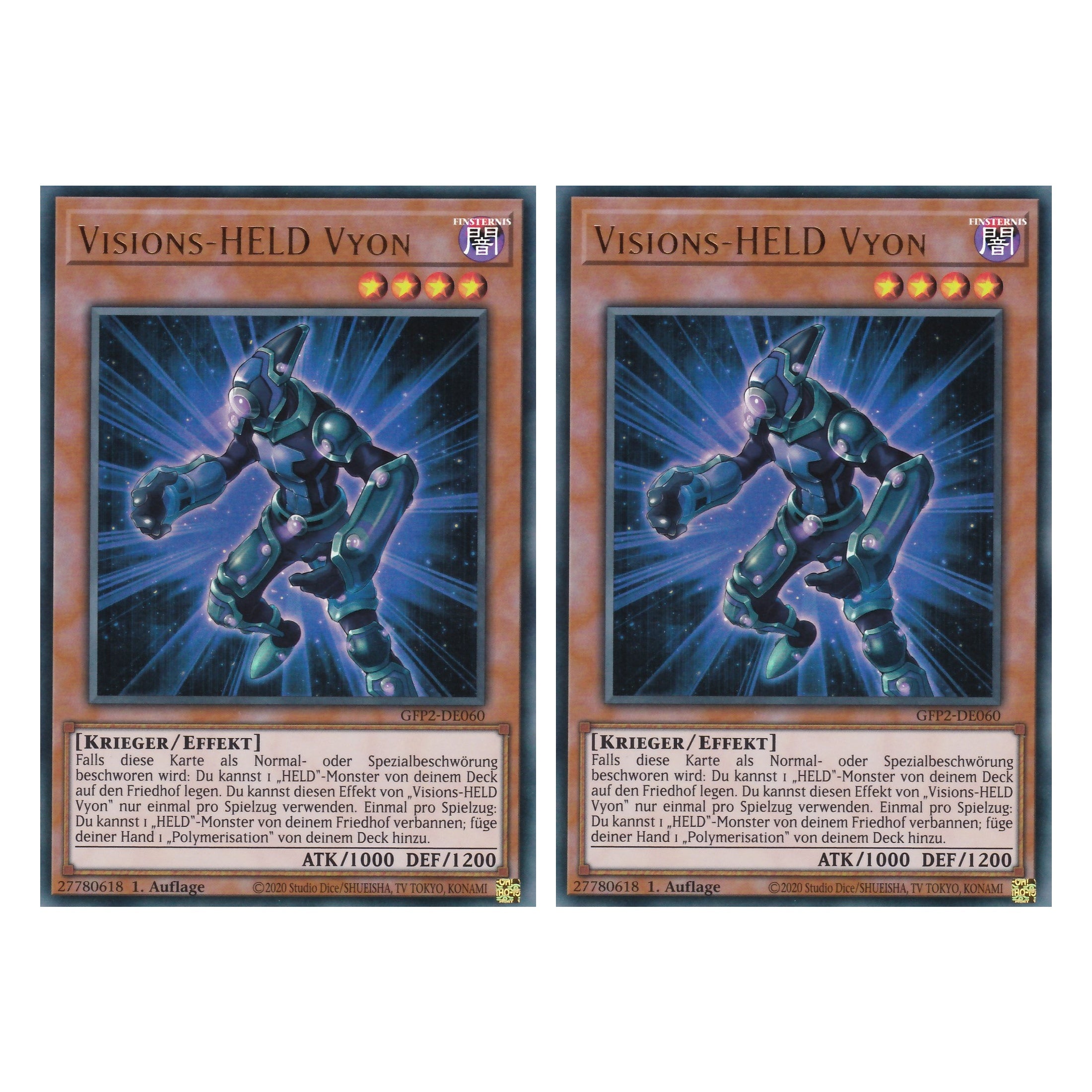 Visions-HELD Vyon - GFP2-DE060 - Ultra Rare - Deutsch - 1. Auflage - Ghost from the Past II The Second Hunting - Yu-Gi-Oh! - Duo Set (2 Stück)