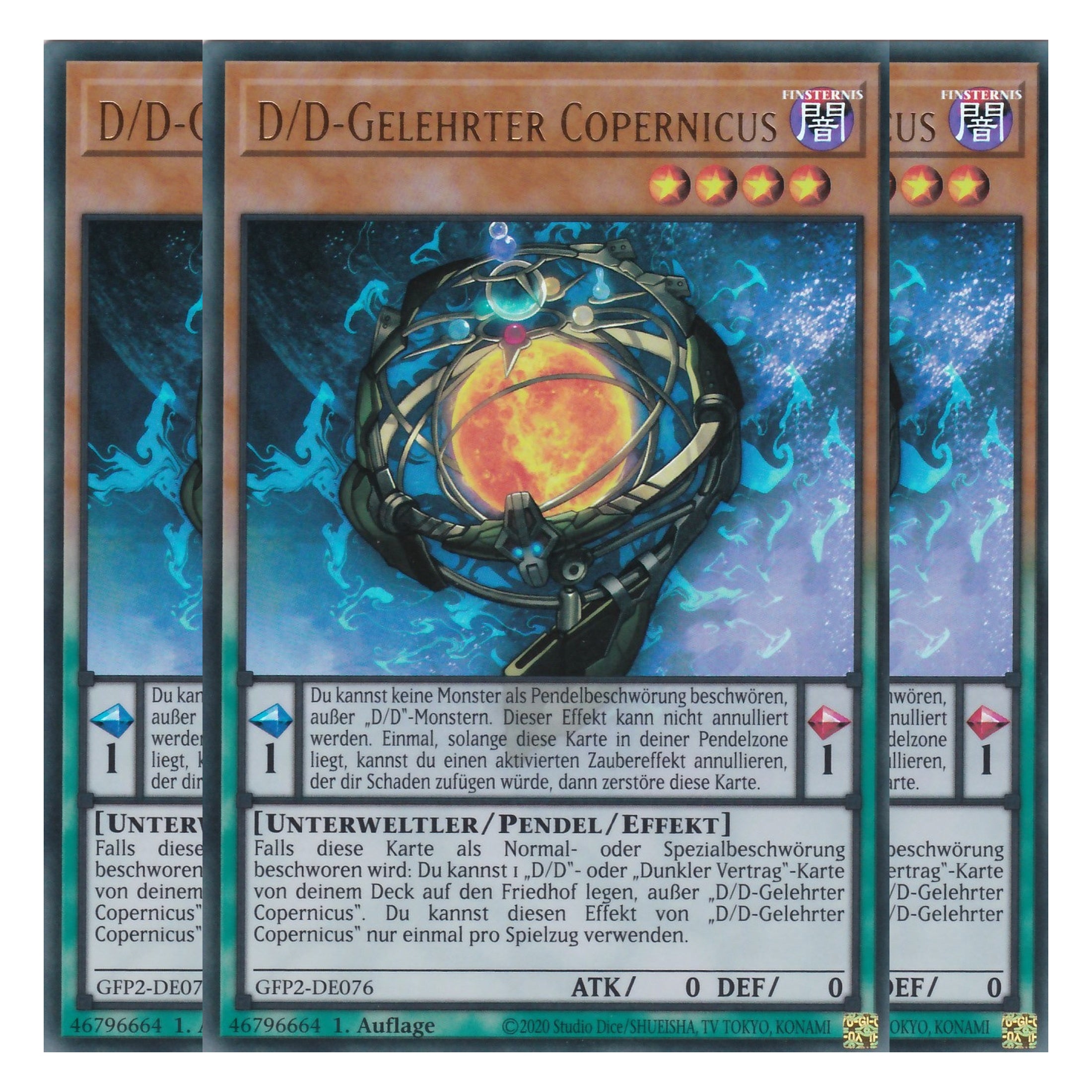 D/D-Gelehrter Copernicus - GFP2-DE076 - Ultra Rare - Deutsch - 1. Auflage - Ghost from the Past II The Second Hunting - Yu-Gi-Oh! - Playset (3 Kopien)