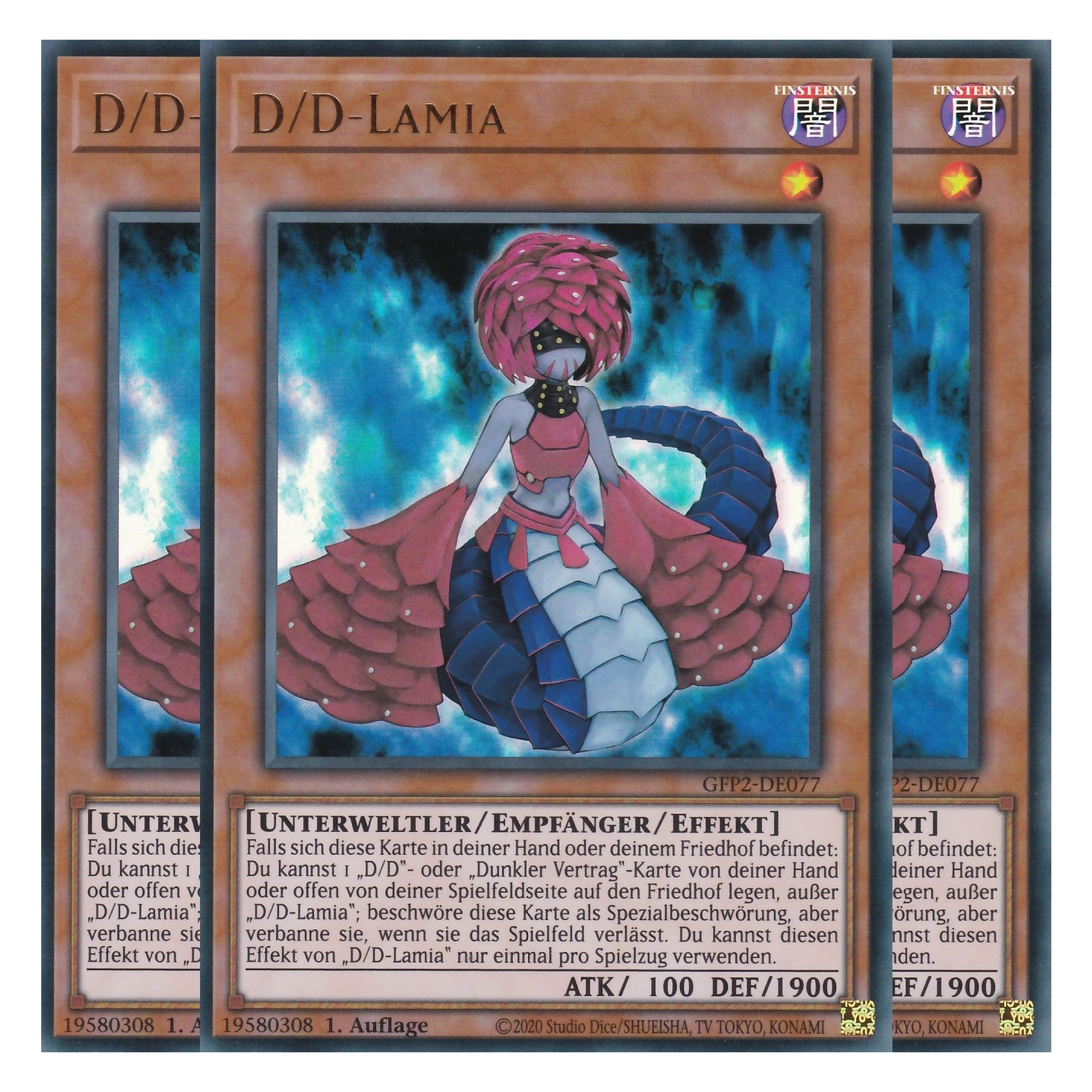 D/D-Lamia - GFP2-DE077 - Ultra Rare - Deutsch - 1. Auflage - Ghost from the Past II The Second Hunting - Yu-Gi-Oh! - Playset (3 Kopien)