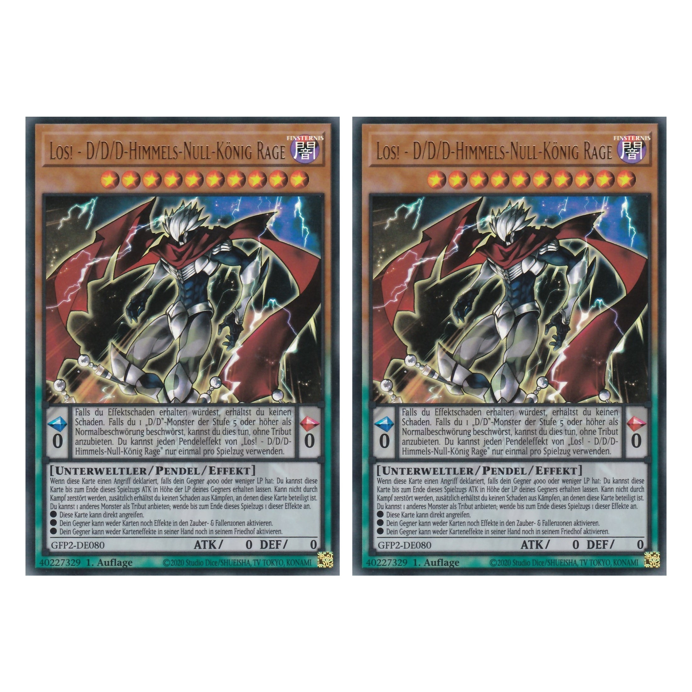 Los! - D/D/D-Himmels-Null-König Rage - GFP2-DE080 - Ultra Rare - Deutsch - 1. Auflage - Ghost from the Past II The Second Hunting - Yu-Gi-Oh! - Duo Set (2 Stück)