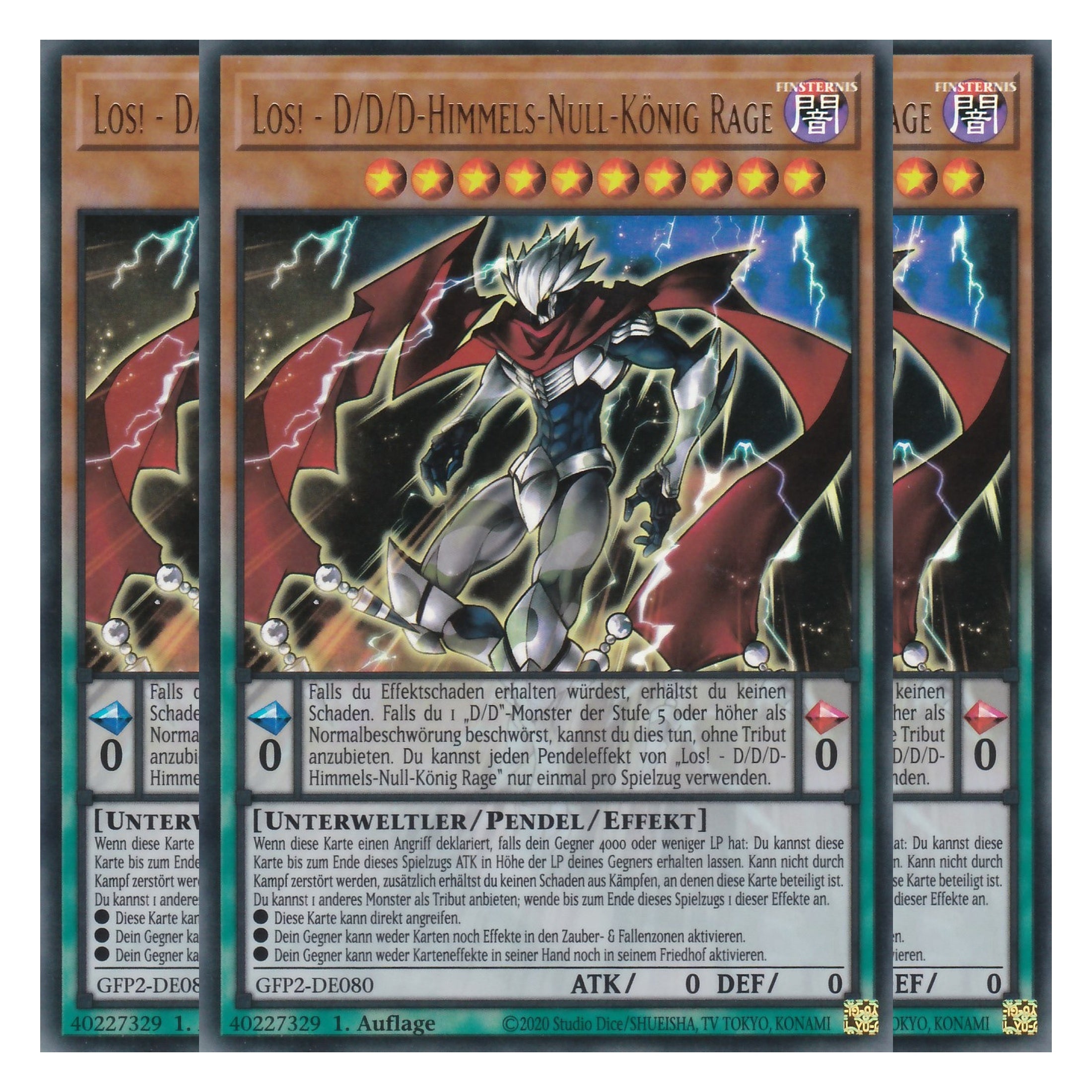 Los! - D/D/D-Himmels-Null-König Rage - GFP2-DE080 - Ultra Rare - Deutsch - 1. Auflage - Ghost from the Past II The Second Hunting - Yu-Gi-Oh! - Playset (3 Kopien)