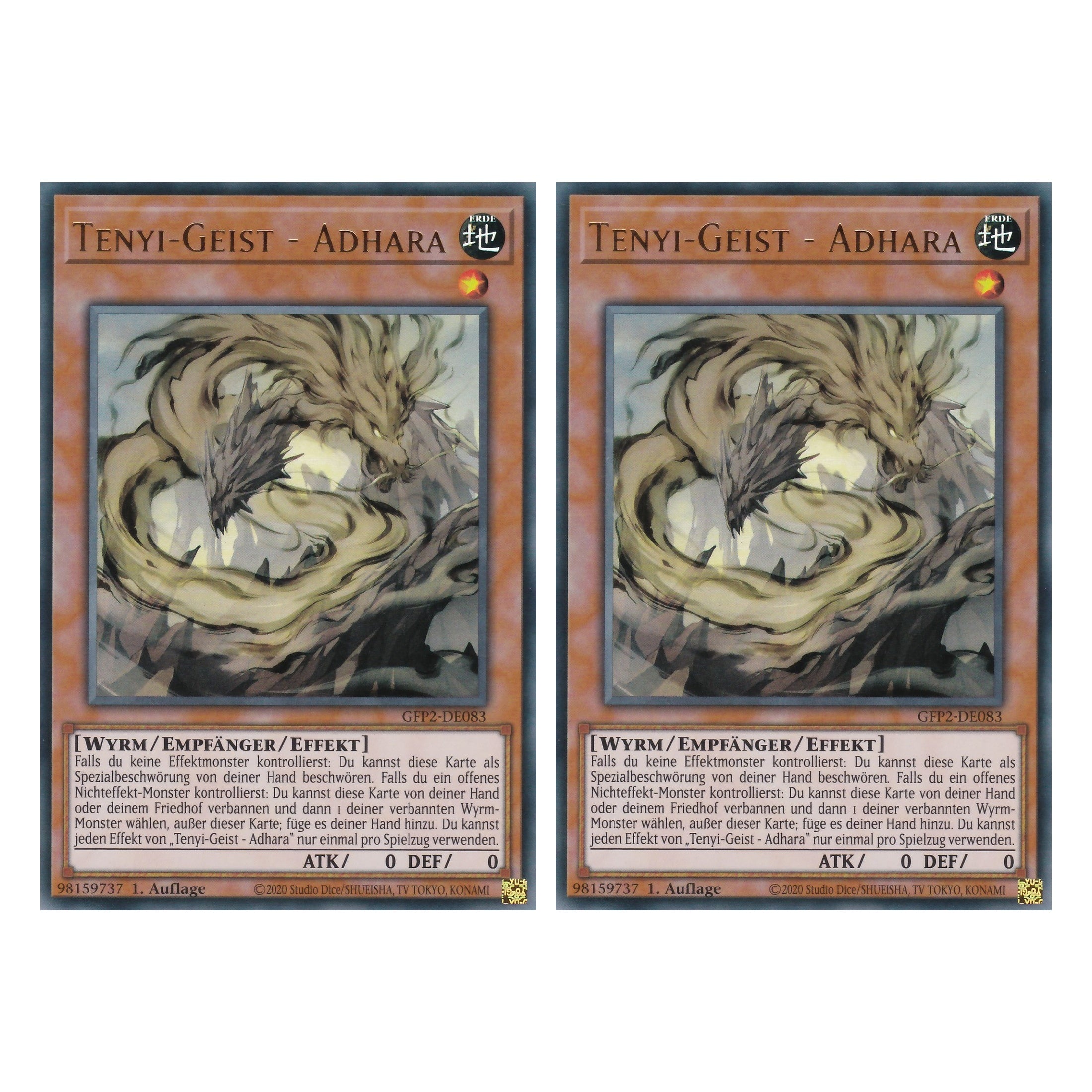 Tenyi-Geist - Adhara - GFP2-DE083 - Ultra Rare - Deutsch - 1. Auflage - Ghost from the Past II The Second Hunting - Yu-Gi-Oh! - Duo Set (2 Stück)