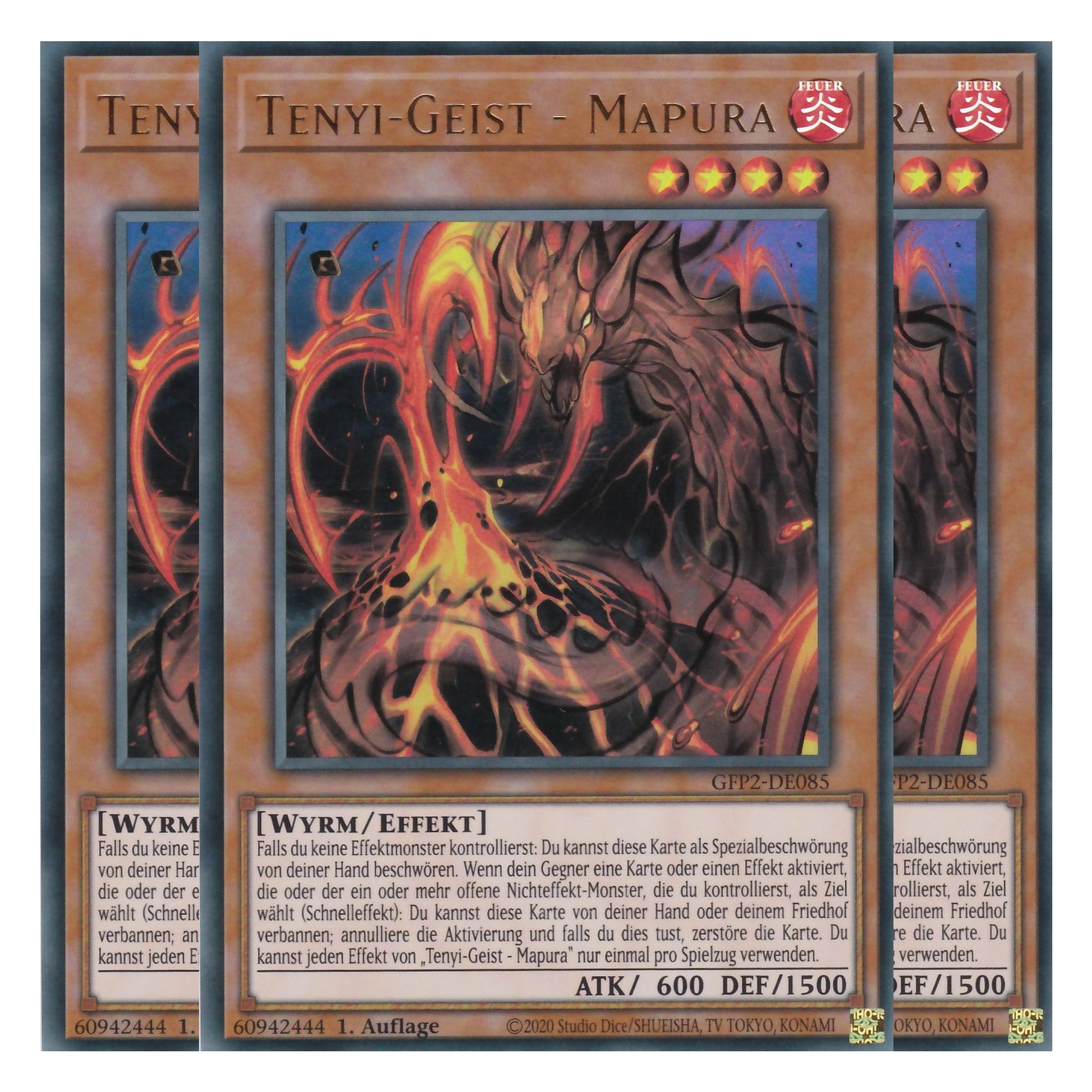 Tenyi-Geist - Mapura - GFP2-DE085 - Ultra Rare - Deutsch - 1. Auflage - Ghost from the Past II The Second Hunting - Yu-Gi-Oh! - Playset (3 Kopien)