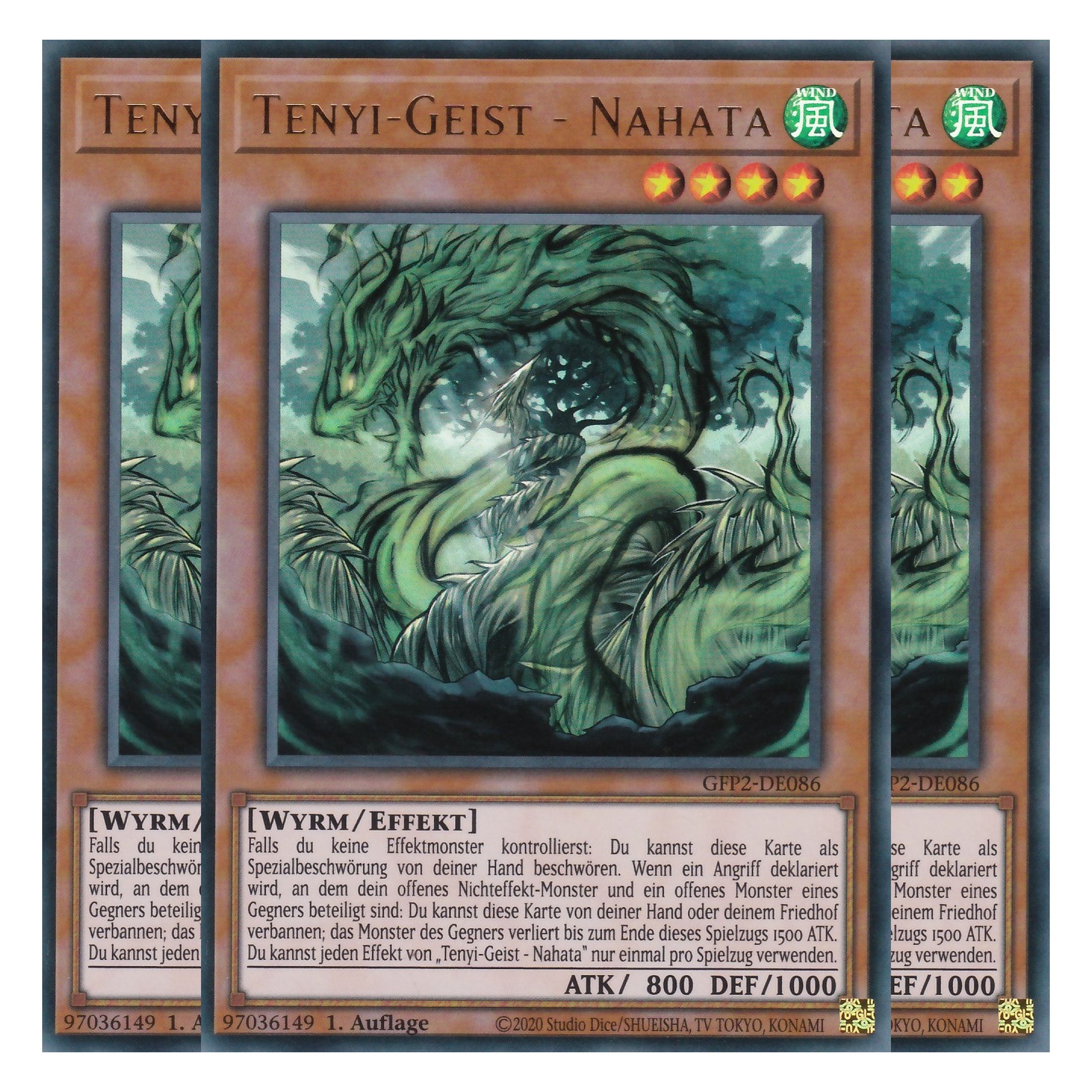 Tenyi-Geist - Nahata - GFP2-DE086 - Ultra Rare - Deutsch - 1. Auflage - Ghost from the Past II The Second Hunting - Yu-Gi-Oh! - Playset (3 Kopien)