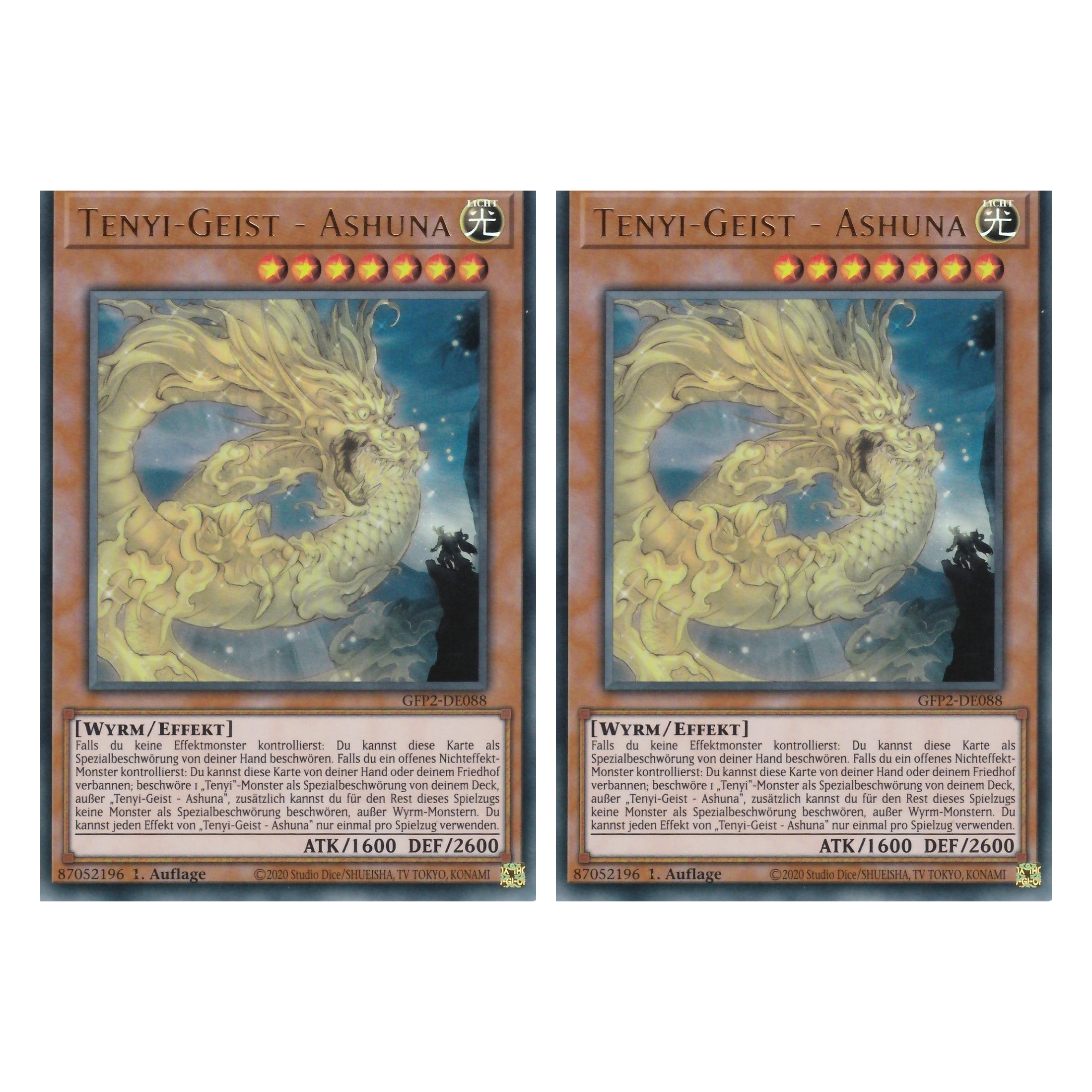Tenyi-Geist - Ashuna - GFP2-DE088 - Ultra Rare - Deutsch - 1. Auflage - Ghost from the Past II The Second Hunting - Yu-Gi-Oh! - Duo Set (2 Stück)