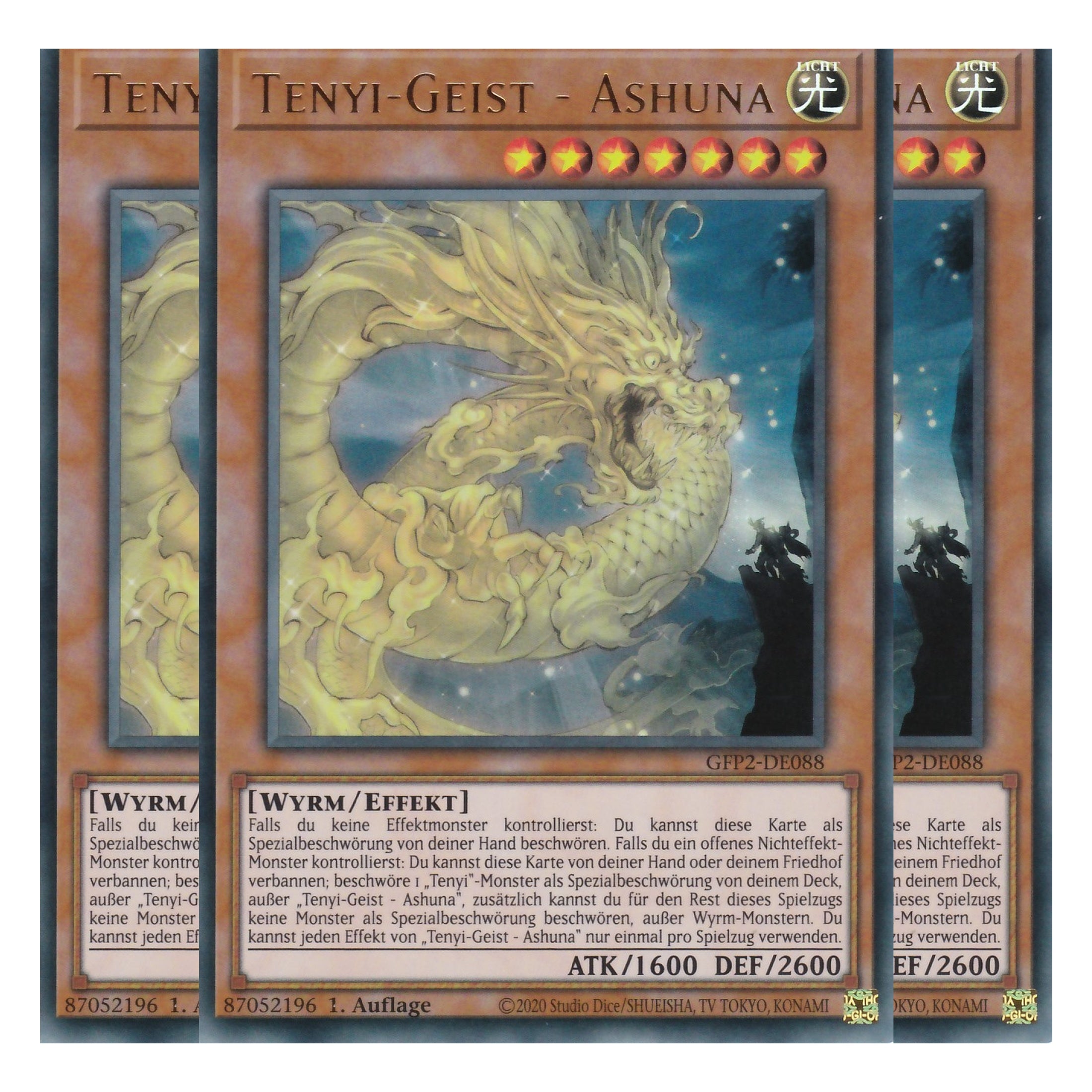 Tenyi-Geist - Ashuna - GFP2-DE088 - Ultra Rare - Deutsch - 1. Auflage - Ghost from the Past II The Second Hunting - Yu-Gi-Oh! - Playset (3 Kopien)