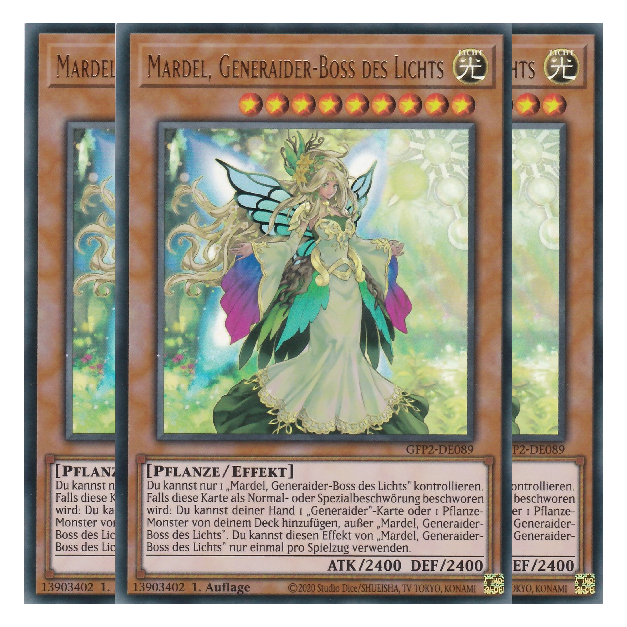 Mardel, Generaider-Boss des Lichts - GFP2-DE089 - Ultra Rare - Deutsch - 1. Auflage - Ghost from the Past II The Second Hunting - Yu-Gi-Oh! - Playset (3 Kopien)