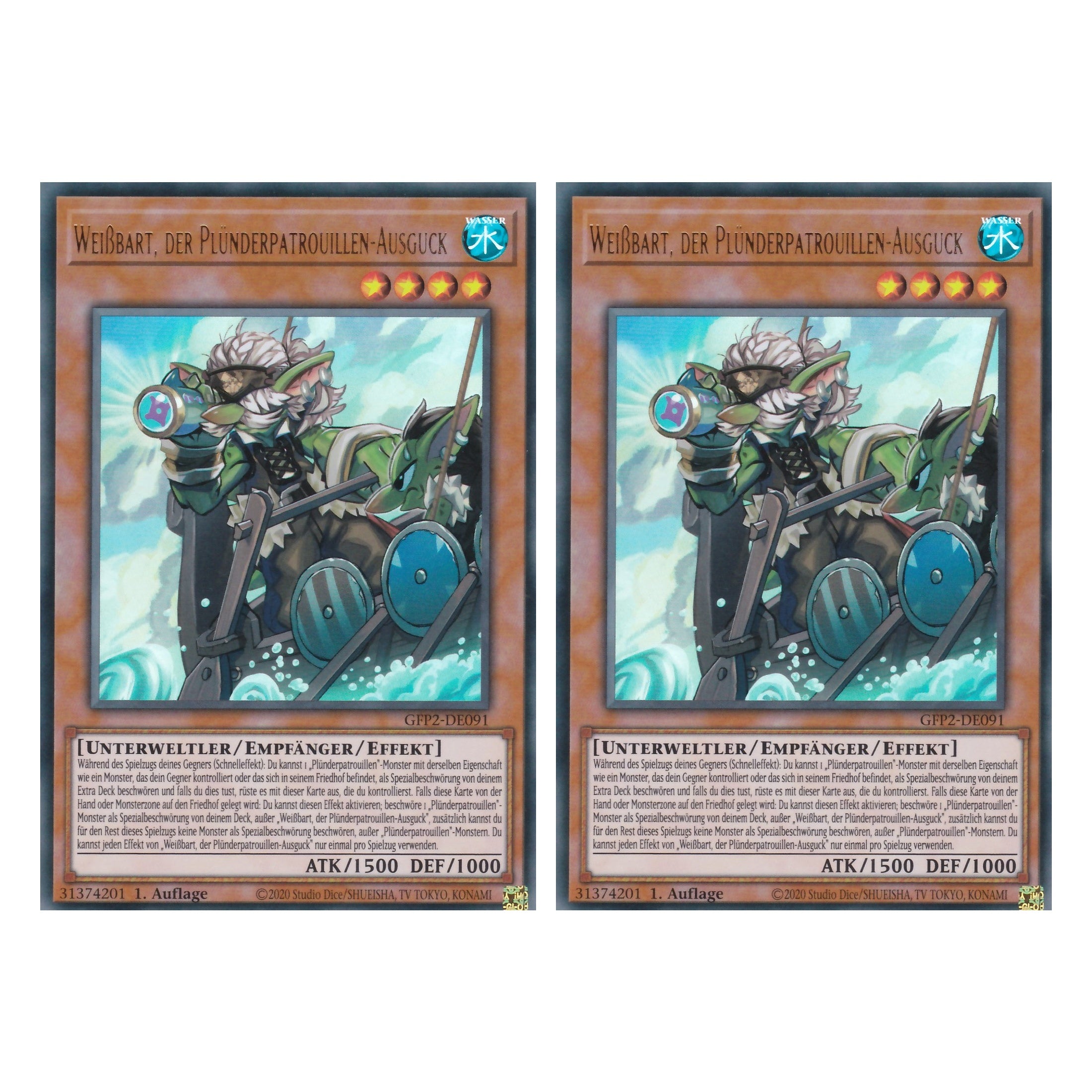 Weißbart, der Plünderpatrouillen-Ausguck - GFP2-DE091 - Ultra Rare - Deutsch - 1. Auflage - Ghost from the Past II The Second Hunting - Yu-Gi-Oh! - Duo Set (2 Stück)