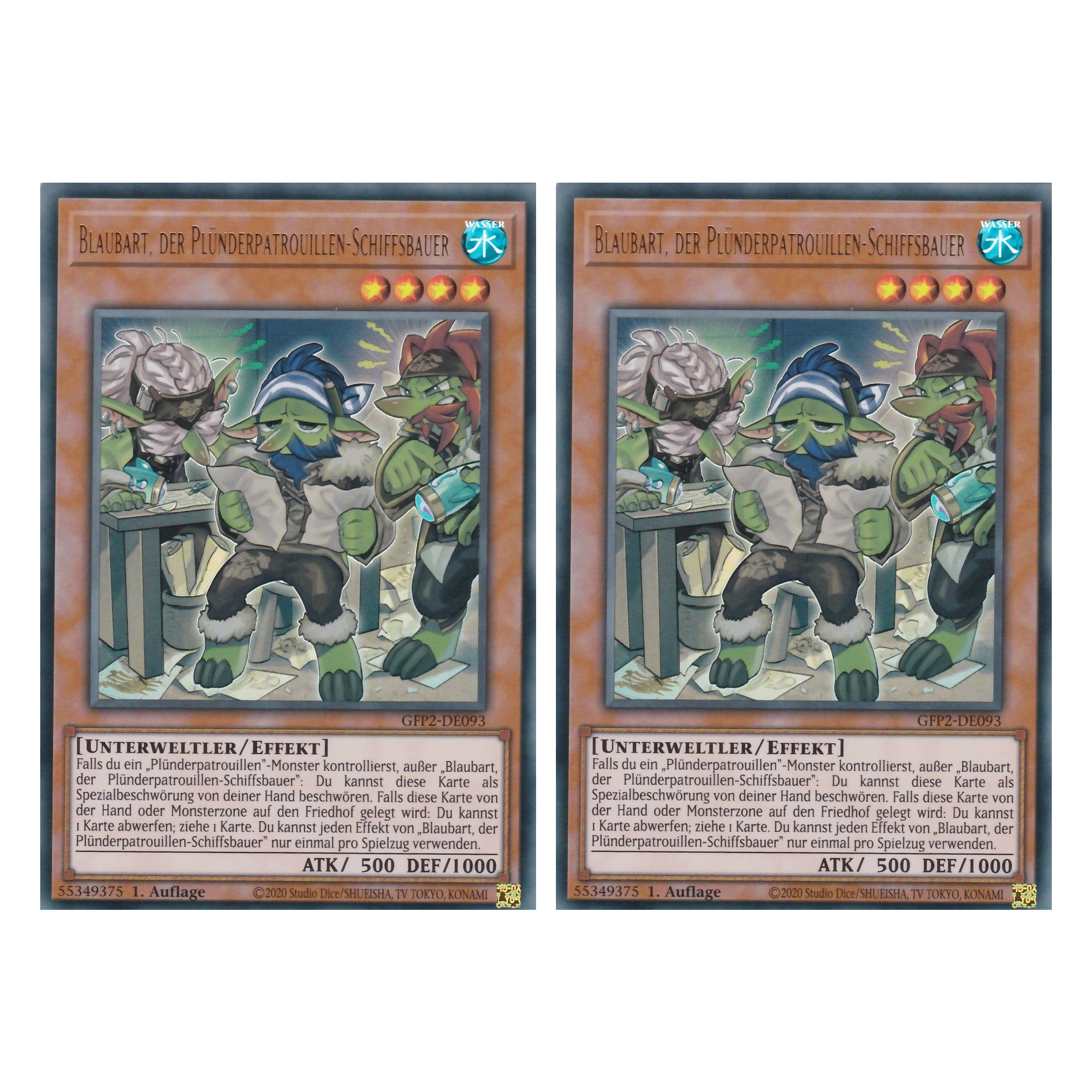 Blaubart, der Plünderpatrouillen-Schiffsbauer - GFP2-DE093 - Ultra Rare - Deutsch - 1. Auflage - Ghost from the Past II The Second Hunting - Yu-Gi-Oh! - Duo Set (2 Stück)