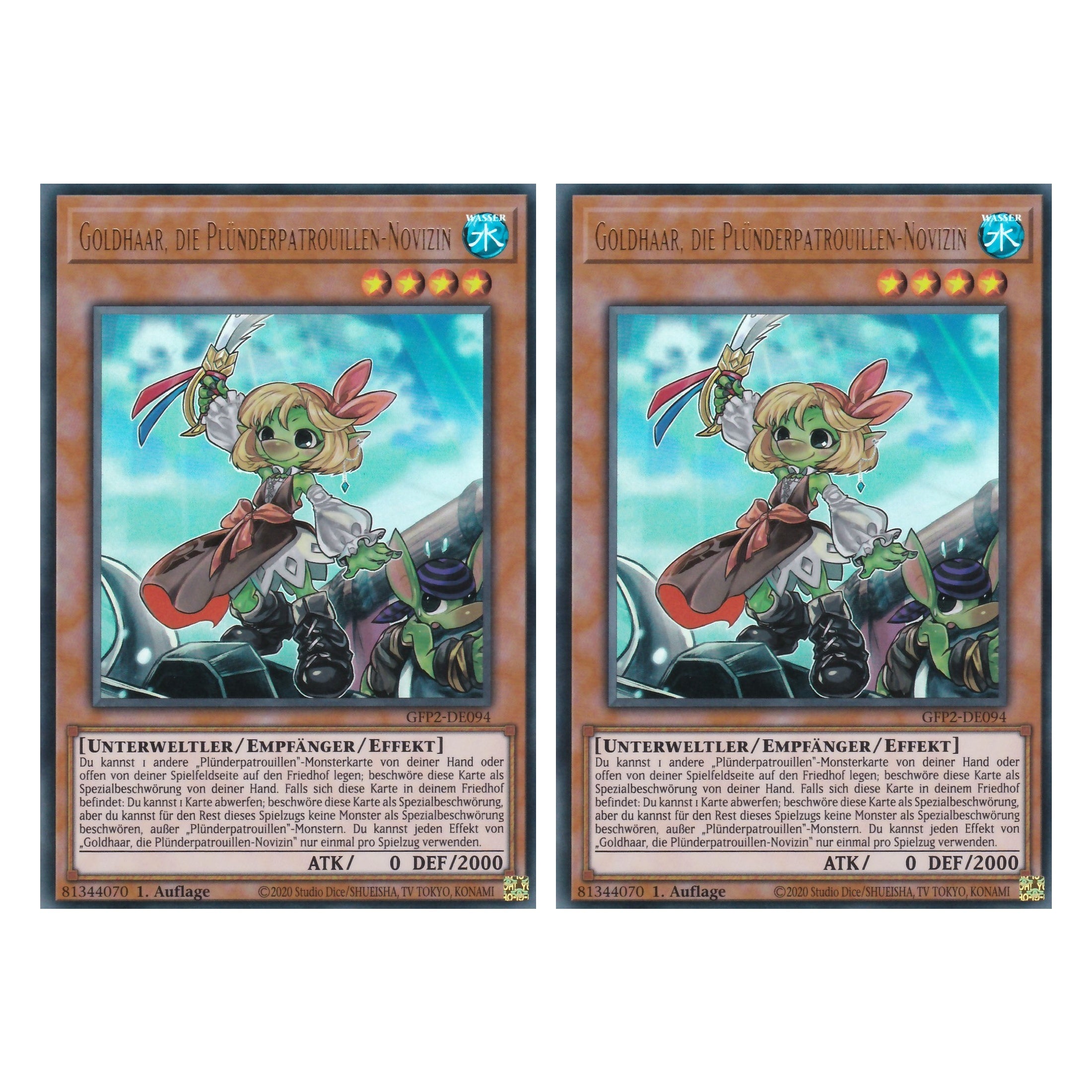 Goldhaar, die Plünderpatrouillen-Novizin - GFP2-DE094 - Ultra Rare - Deutsch - 1. Auflage - Ghost from the Past II The Second Hunting - Yu-Gi-Oh! - Duo Set (2 Stück)