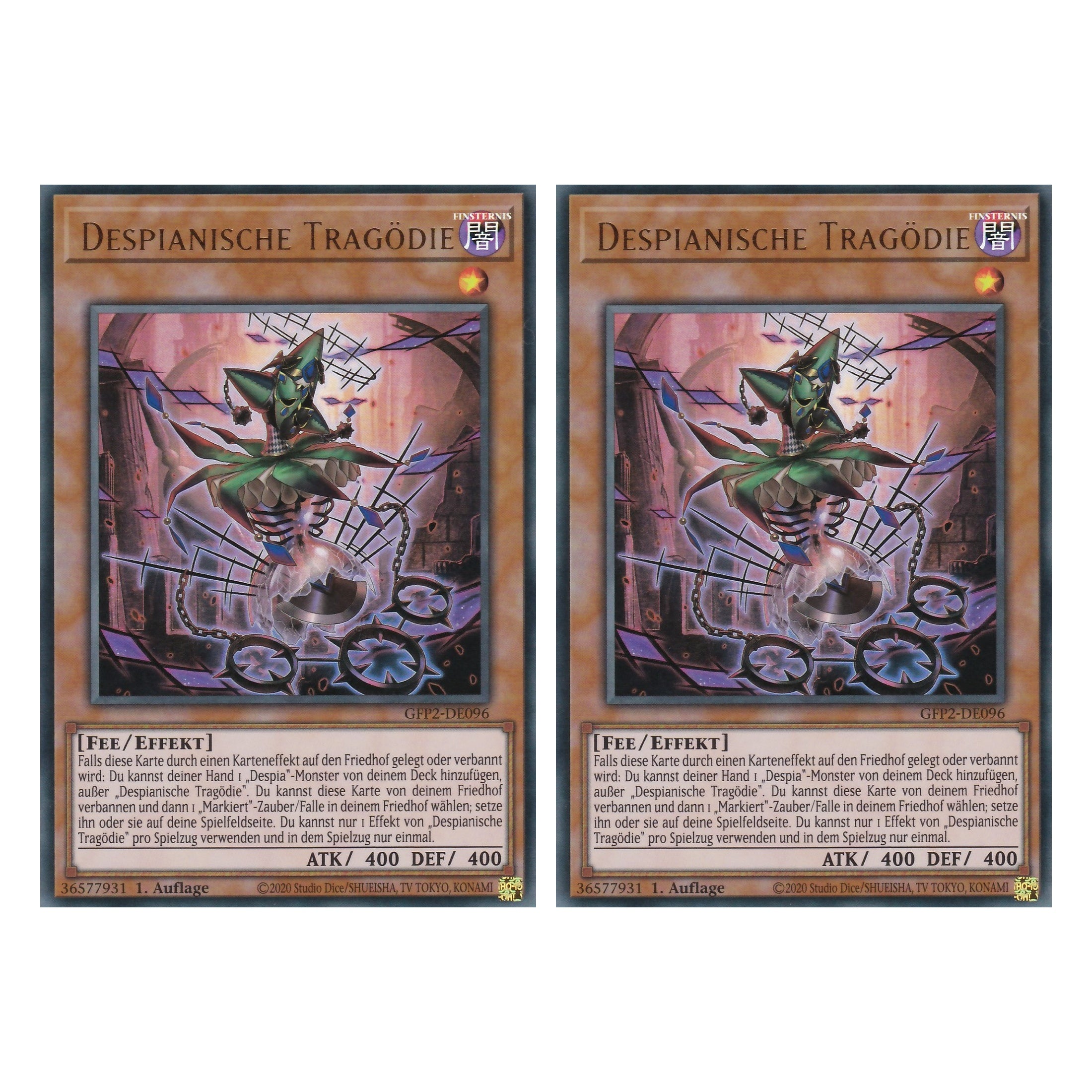 Despianische Tragödie - GFP2-DE096 - Ultra Rare - Deutsch - 1. Auflage - Ghost from the Past II The Second Hunting - Yu-Gi-Oh! - Duo Set (2 Stück)