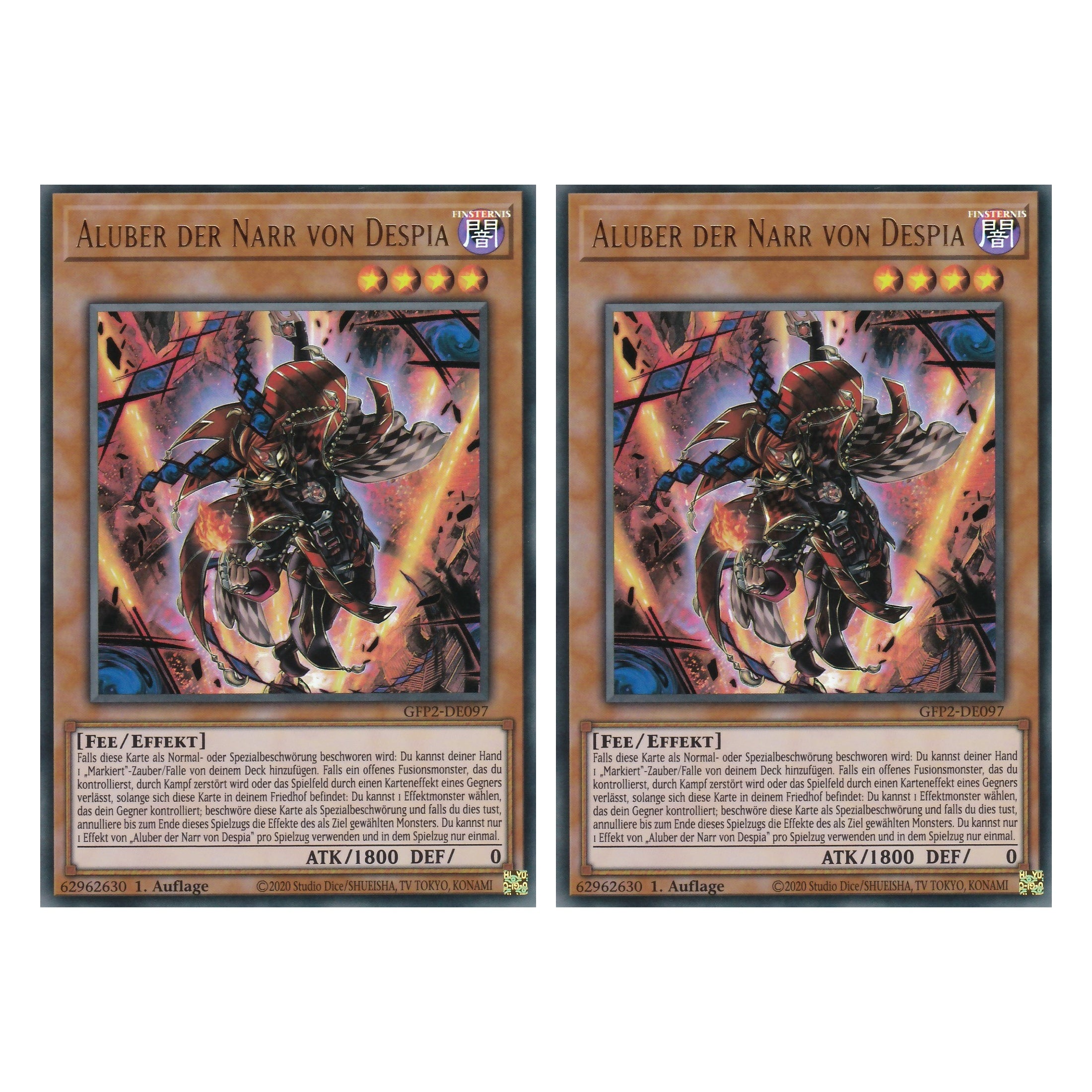 Aluber der Narr von Despia - GFP2-DE097 - Ultra Rare - Deutsch - 1. Auflage - Ghost from the Past II The Second Hunting - Yu-Gi-Oh! - Duo Set (2 Stück)