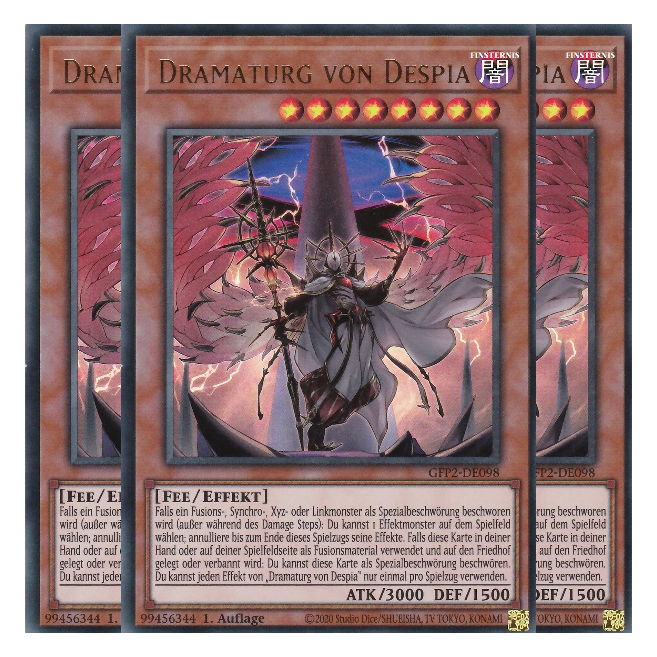 Dramaturg von Despia - GFP2-DE098 - Ultra Rare - Deutsch - 1. Auflage - Ghost from the Past II The Second Hunting - Yu-Gi-Oh! - Playset (3 Kopien)