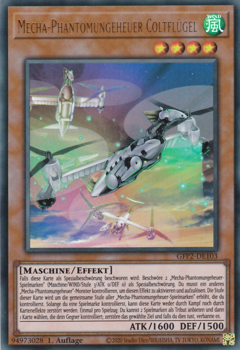 Mecha-Phantomungeheuer Coltflügel - GFP2-DE103 - Ultra Rare - Deutsch - 1. Auflage - Ghosts From the Past: The 2nd Haunting