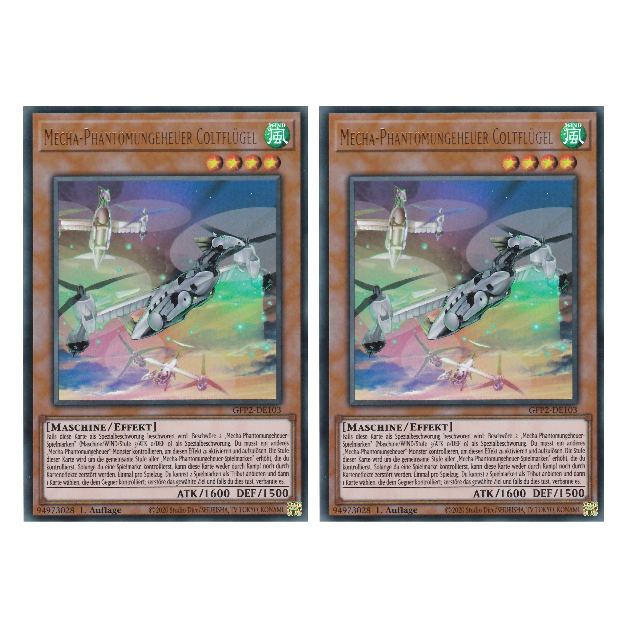 Mecha-Phantomungeheuer Coltflügel - GFP2-DE103 - Ultra Rare - Deutsch - 1. Auflage - Ghost from the Past II The Second Hunting - Yu-Gi-Oh! - Duo Set (2 Stück)