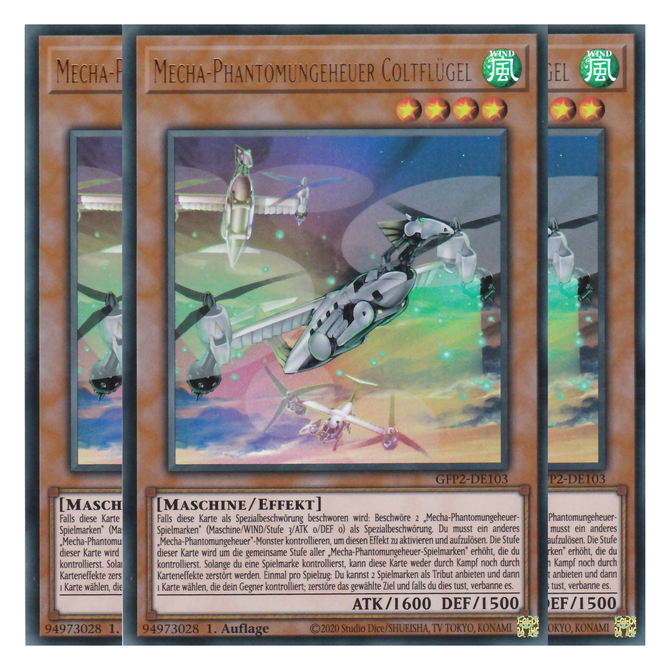 Mecha-Phantomungeheuer Coltflügel - GFP2-DE103 - Ultra Rare - Deutsch - 1. Auflage - Ghost from the Past II The Second Hunting - Yu-Gi-Oh! - Playset (3 Kopien)