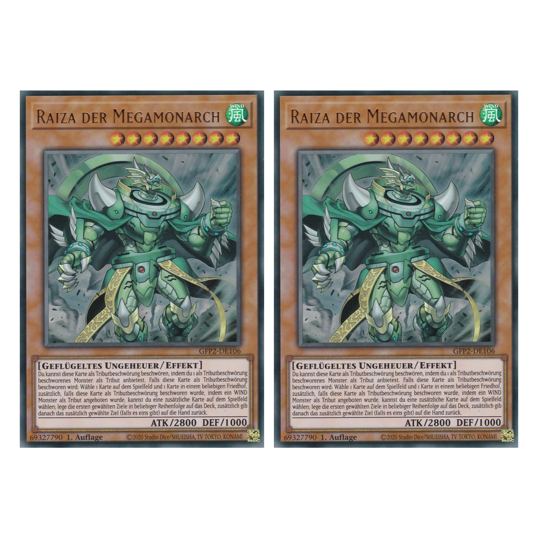 Raiza der Megamonarch - GFP2-DE106 - Ultra Rare - Deutsch - 1. Auflage - Ghost from the Past II The Second Hunting - Yu-Gi-Oh! - Duo Set (2 Stück)