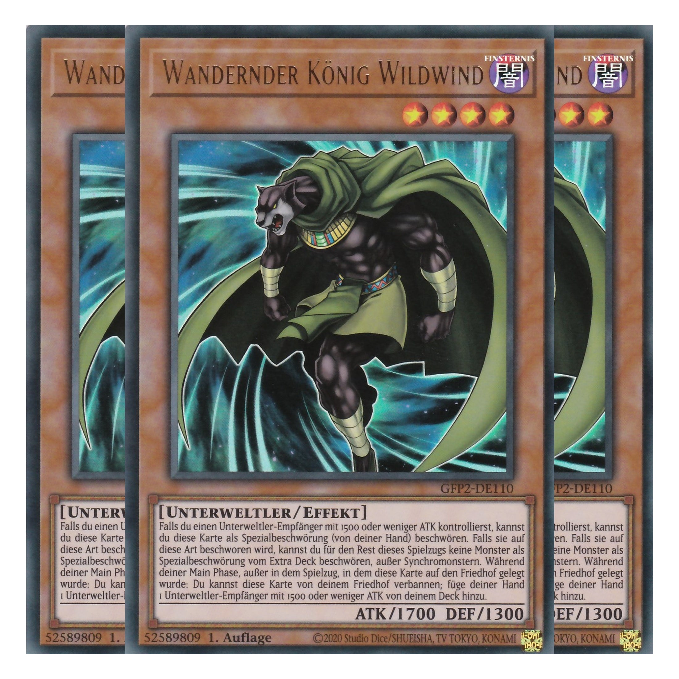 Wandernder König Wildwind - GFP2-DE110 - Ultra Rare - Deutsch - 1. Auflage - Ghost from the Past II The Second Hunting - Yu-Gi-Oh! - Playset (3 Kopien)