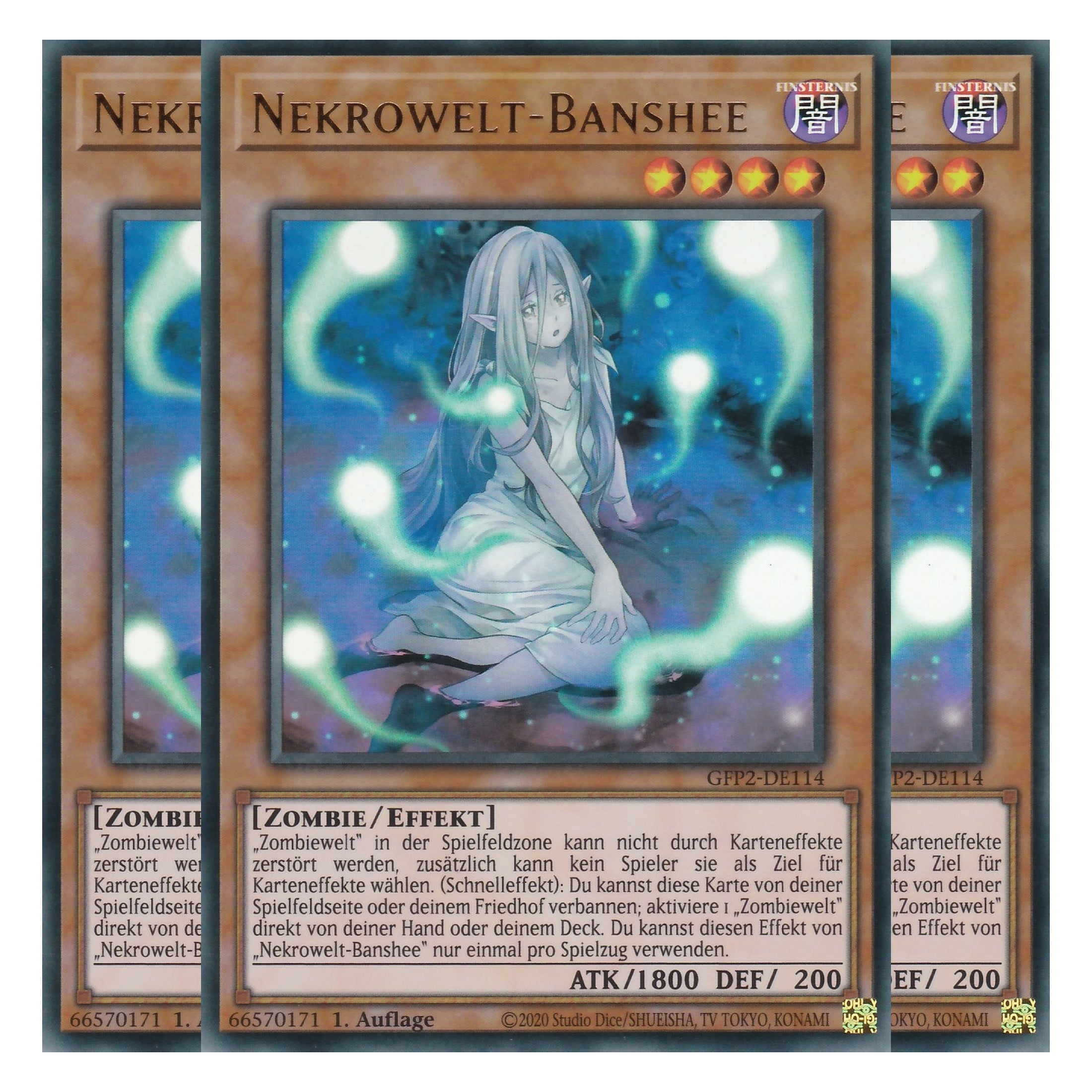 Nekrowelt-Banshee - GFP2-DE114 - Ultra Rare - Deutsch - 1. Auflage - Ghost from the Past II The Second Hunting - Yu-Gi-Oh! - Playset (3 Kopien)